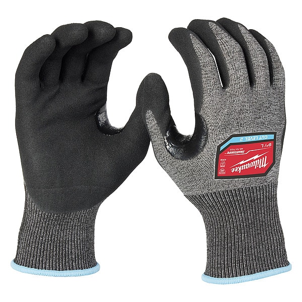 Guantes Milwaukee Tool con recubrimiento resistente al corte, Nivel de corte A2, calibre 18, L - 48-73-7122