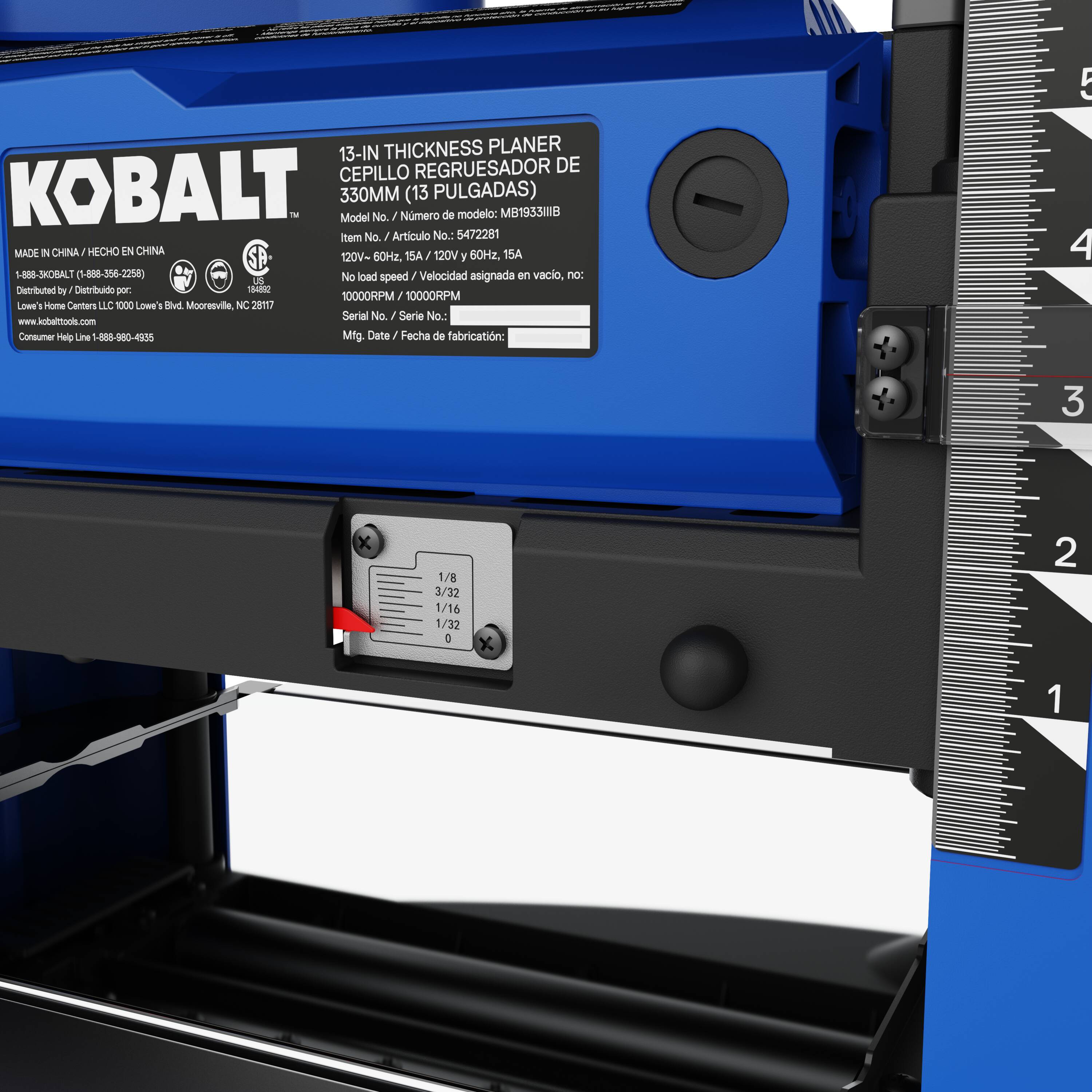 Desbastadora de banco Kobalt de 13 pulgadas y 15 amperios - Modelo MB1933IIIB