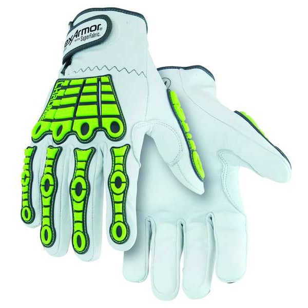 Guantes de impacto resistentes al corte Hexarmor Hi-Vis, Nivel de corte A8, lima/blanco, M - 4080-M (8)
