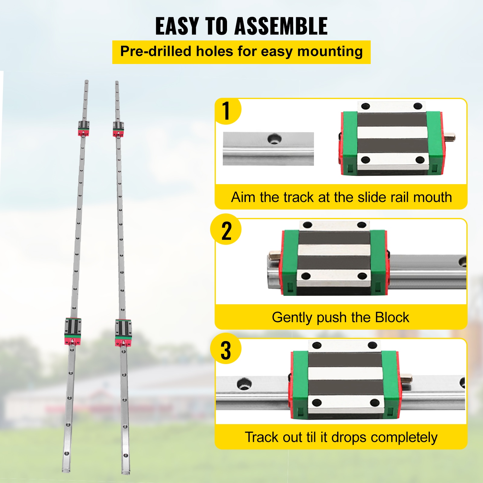 Kit de guía ajustable para riel HSR15X1500ZXFGTZ1V0 VEVOR