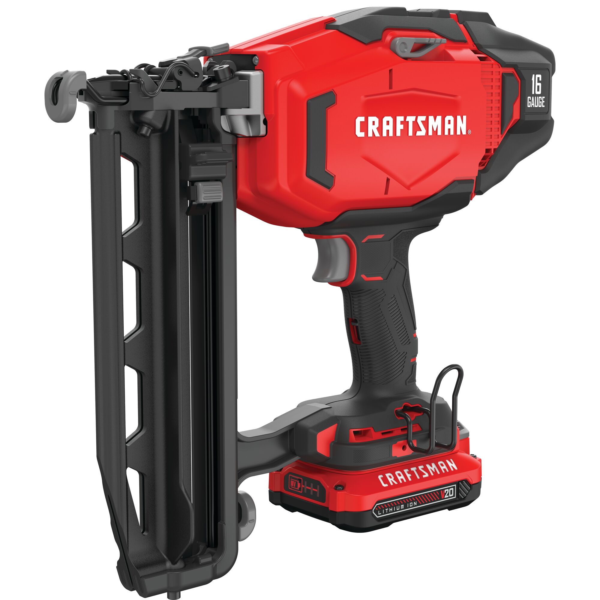 Clavadora recta inalámbrica V20 de 2-1/2 pulgadas de calibre 16 de CRAFTSMAN (Incluye batería) CMCN616C1.