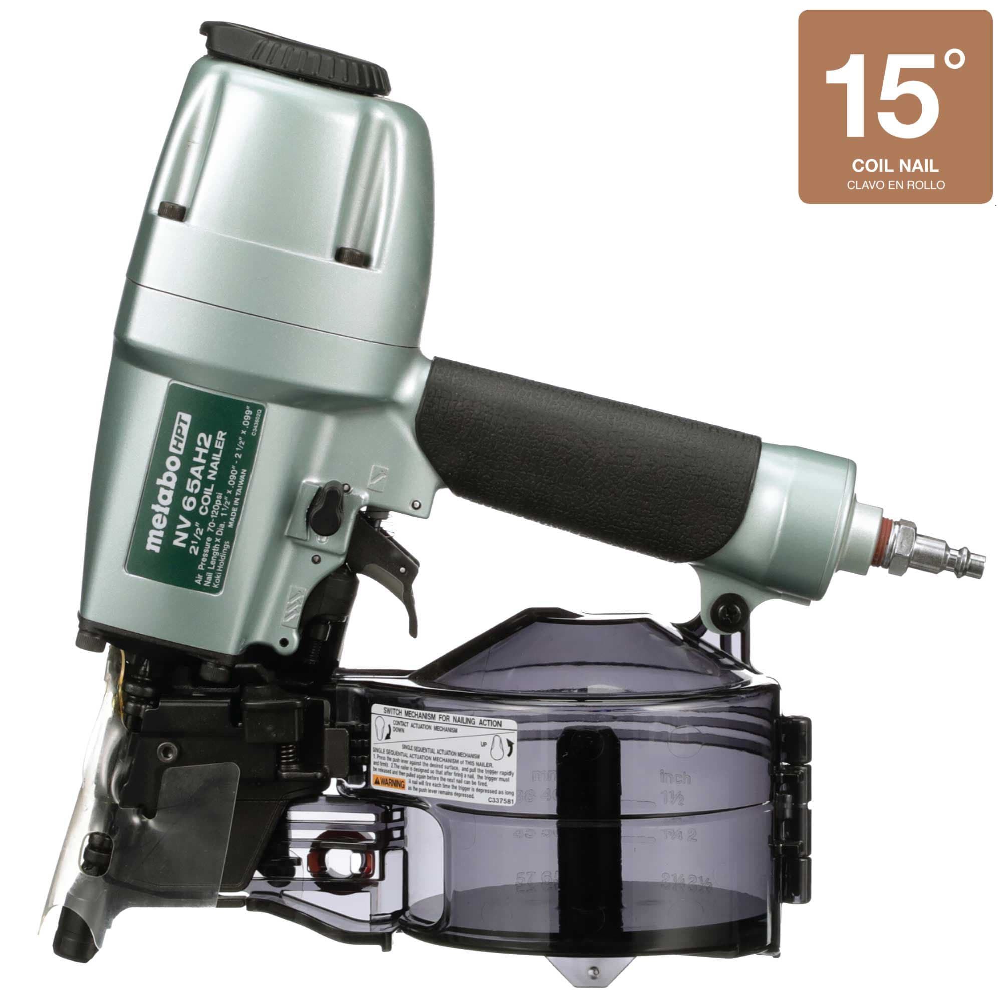 Clavadora neumática para revestimiento Metabo HPT de 2-1/2 pulgadas a 15 grados NV65AH2M
