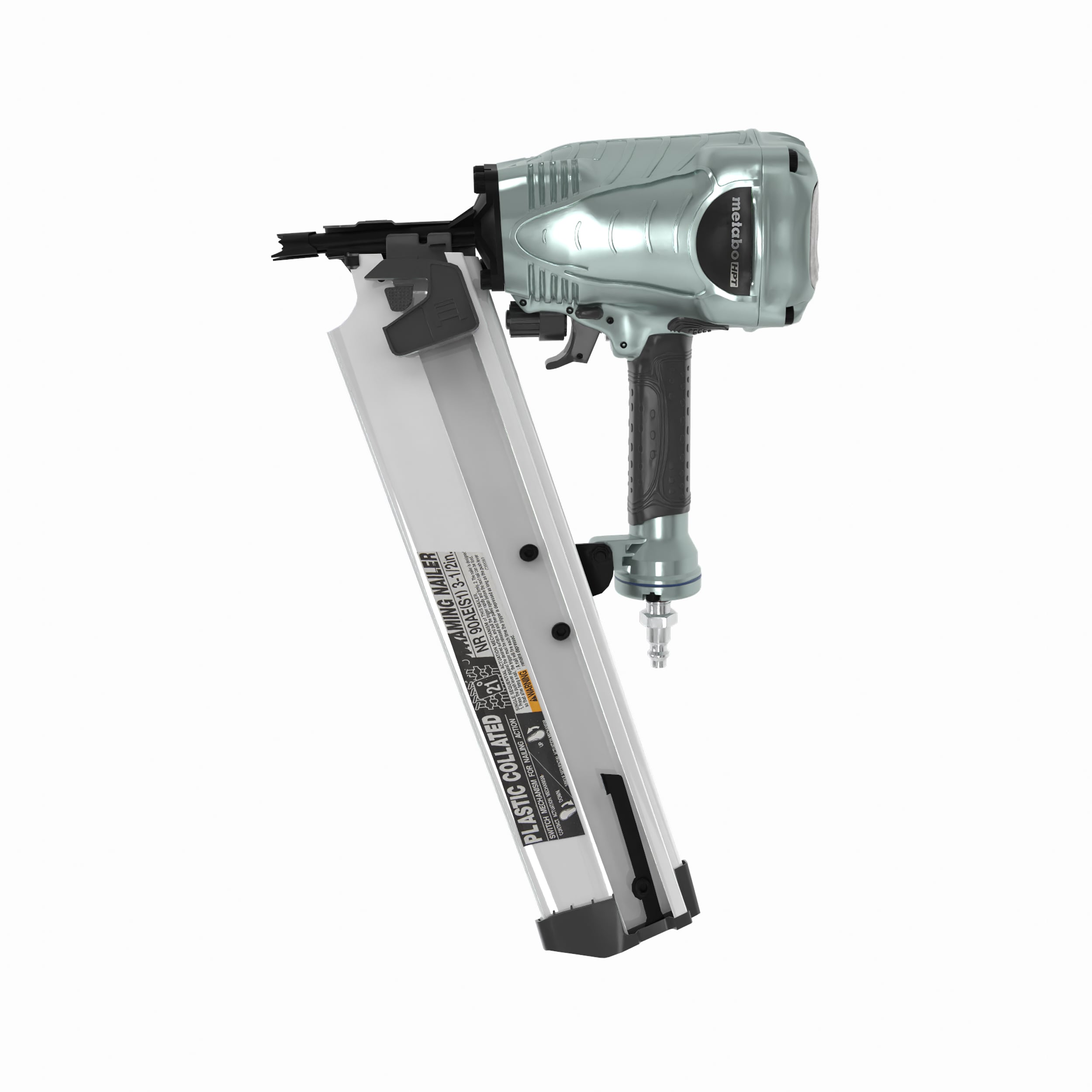 Clavadora neumática de cabezal redondo de 21 grados Metabo HPT 3-1/2 pulgadas NR90AES1M