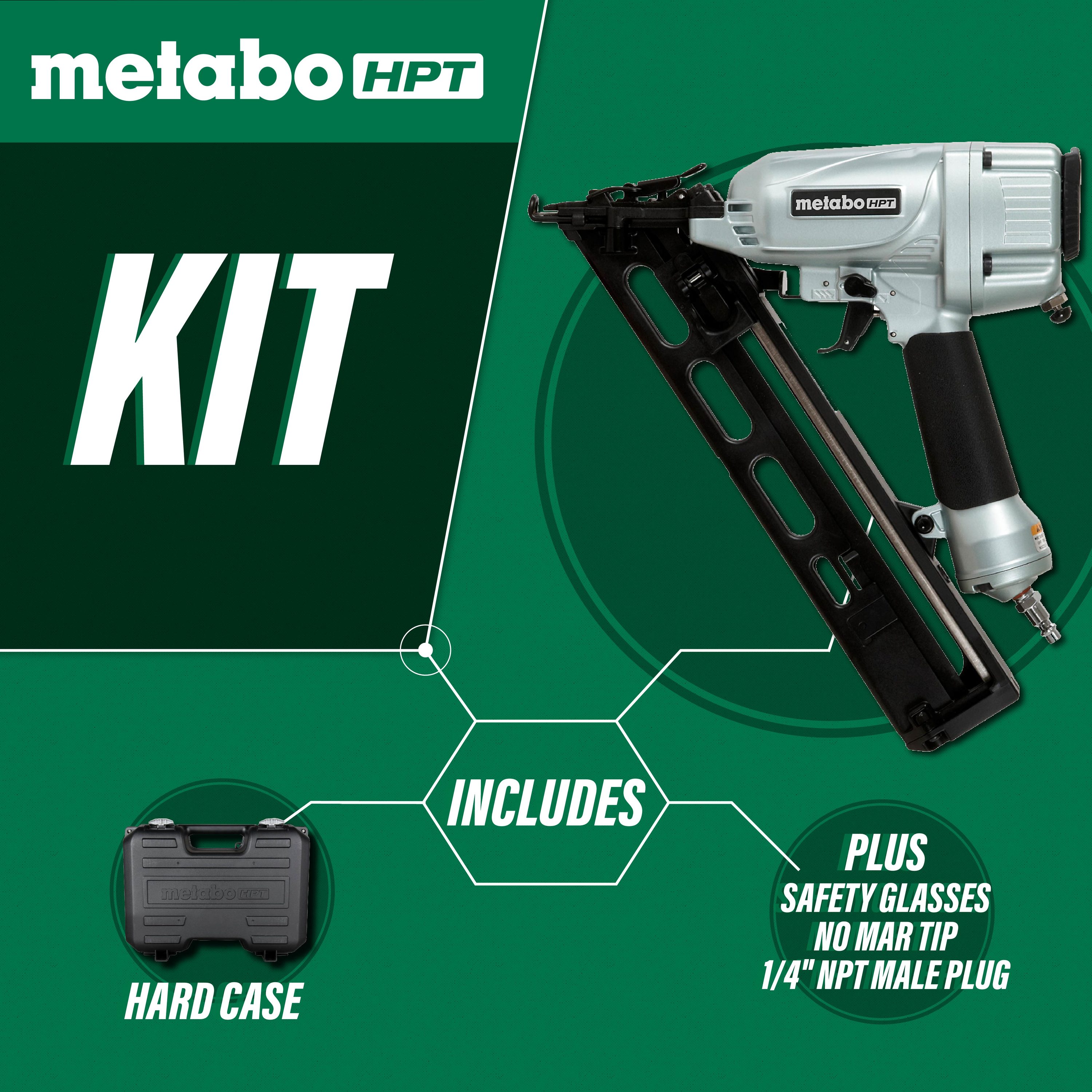 Clavadora de acabado angular neumática de 15 calibres de 2-1/2 pulgadas Metabo HPT NT65MA4M