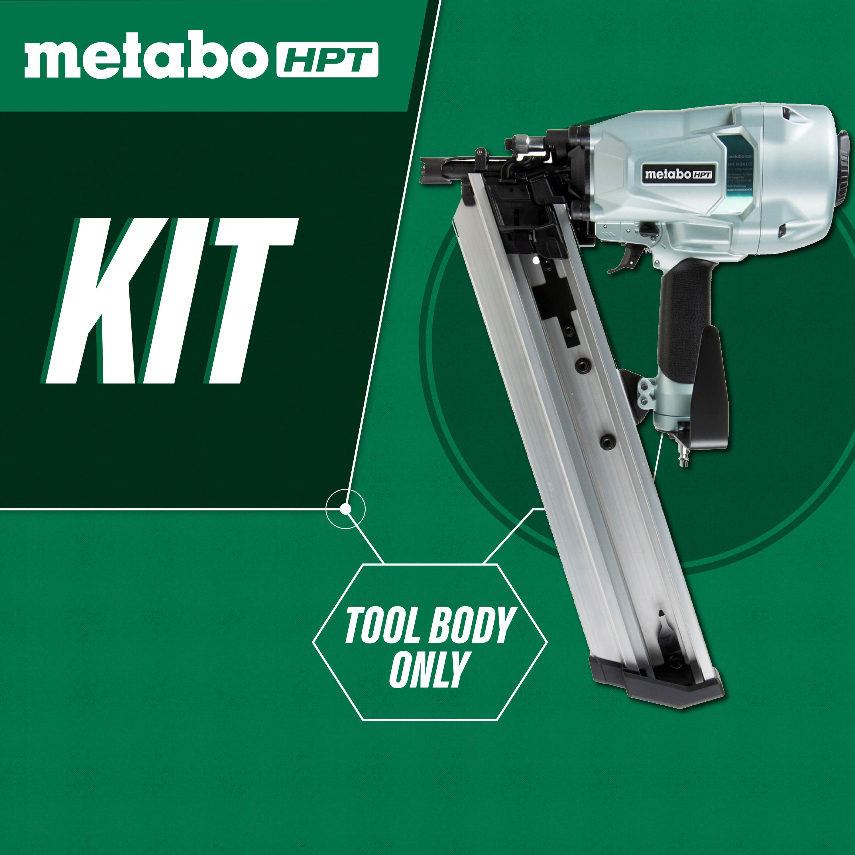 Clavadora neumática Metabo HPT 3-1/4 pulgadas con ángulo de 21 grados de cabeza redonda NR90AC5M