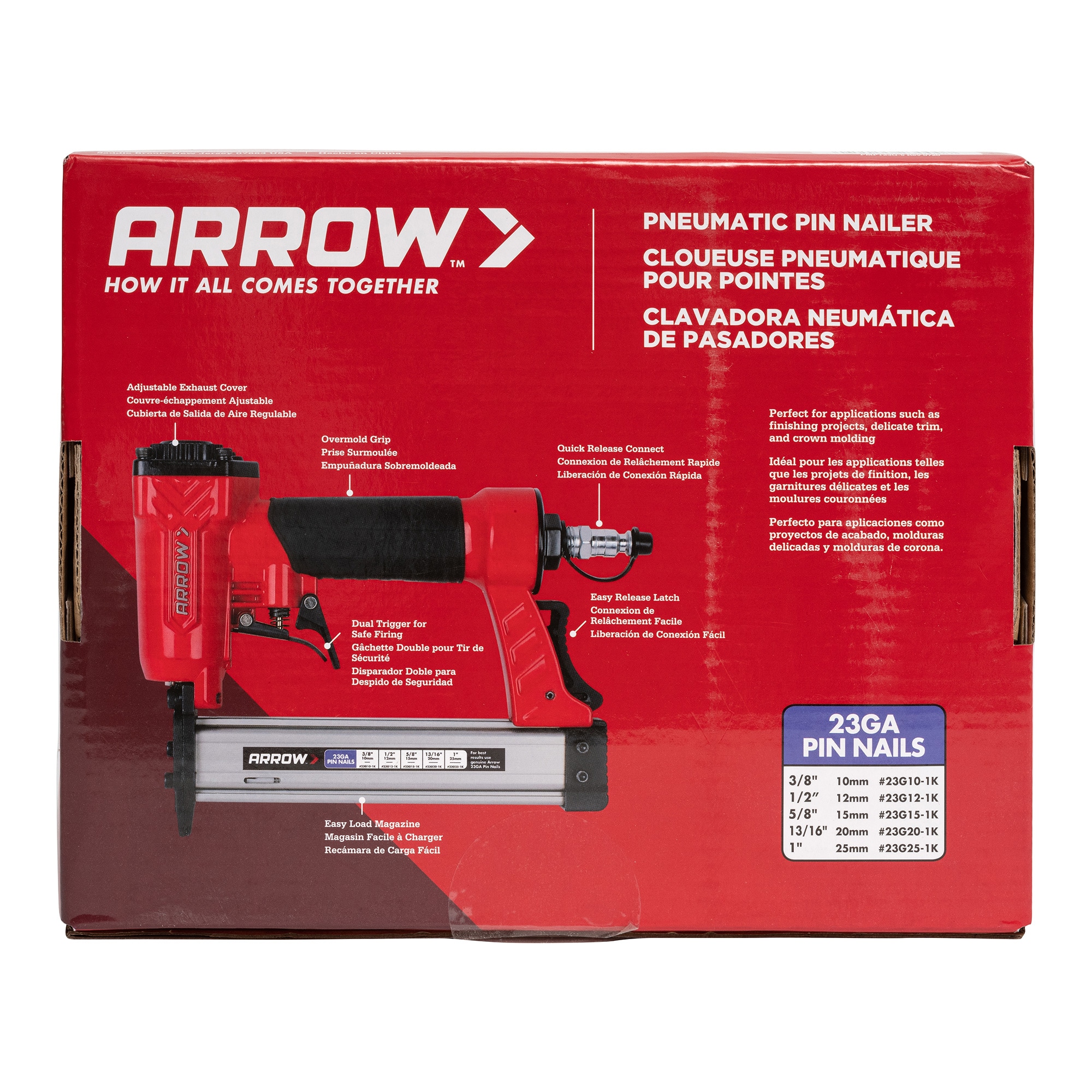 Clavadora inalámbrica neumática de clavos de 23-guage de 1 pulgada Arrow PT23G (Cargador no incluido)