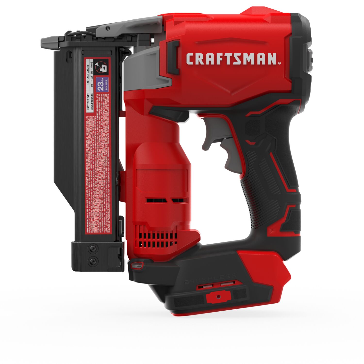 Clavadora sin cable CRAFTSMAN V20 Brushless RP de calibre 23 de 1-3/8 pulgadas (batería y cargador no incluidos)