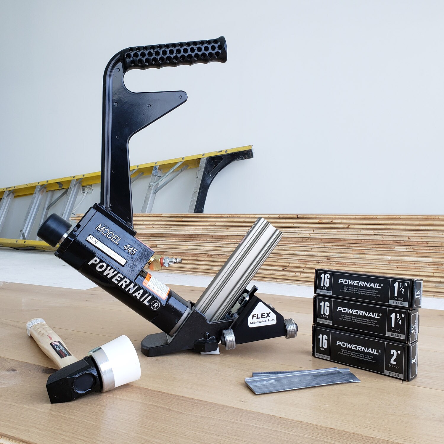 Clavadora neumática de pisos Powernail 445 de 2 pulgadas, calibre 16