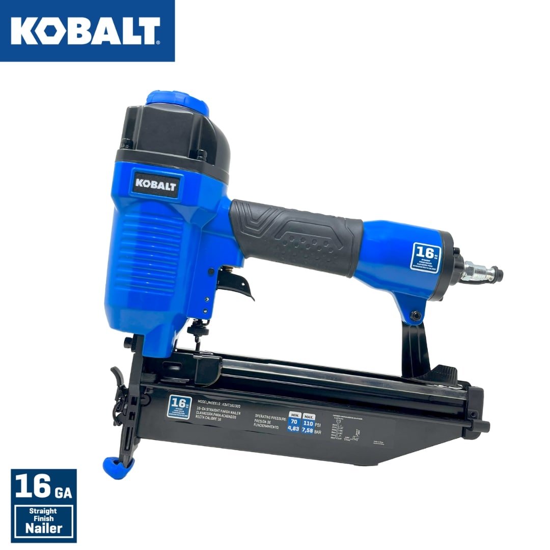 Clavadora Kobalt 2-1/2 pulgadas Calibre 16 de Aire Comprimido para Acabados Rectos KBAT161000.