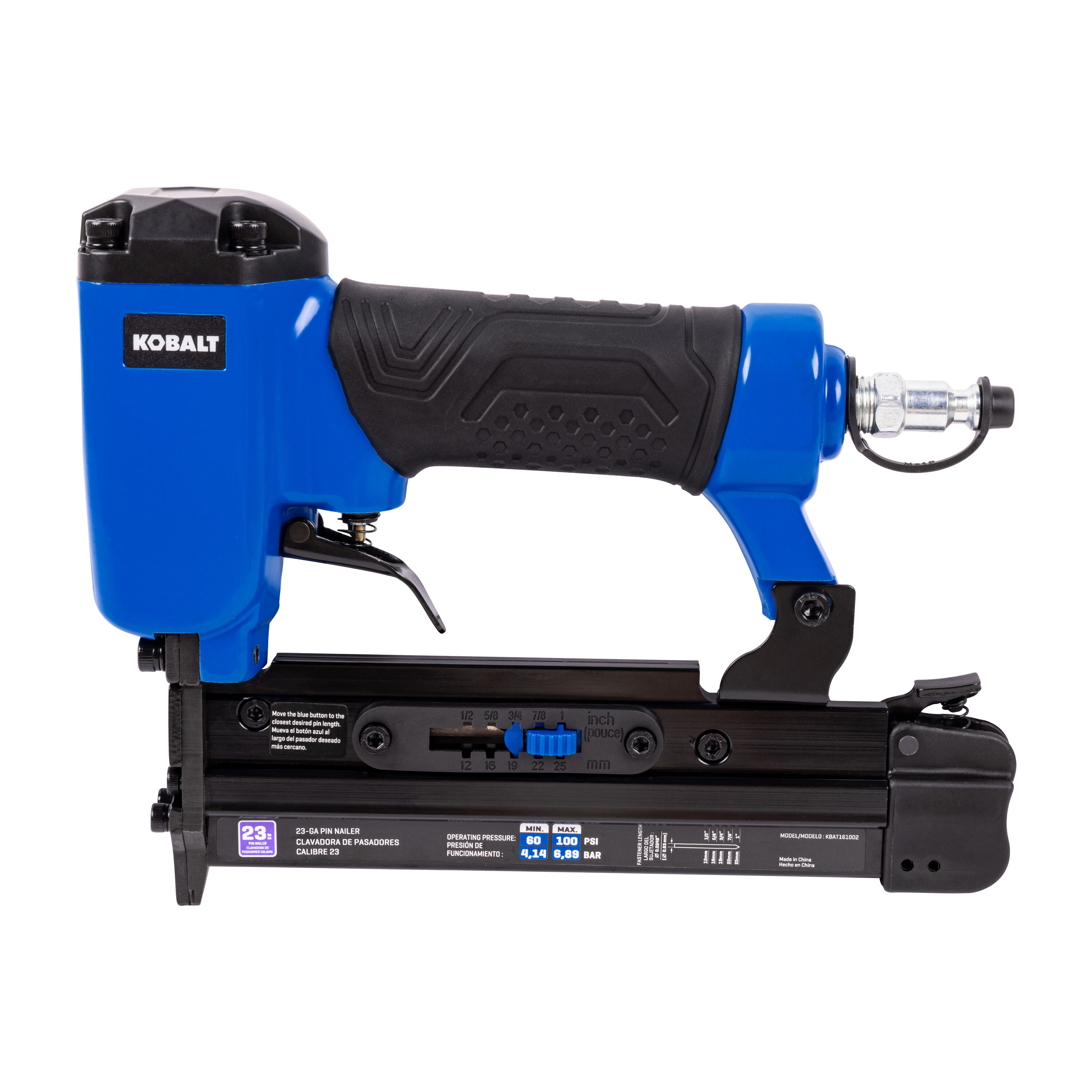Clavadora Kobalt de 1 pulgada, calibre 23 - Clavadora neumática de pines KBAT161002
