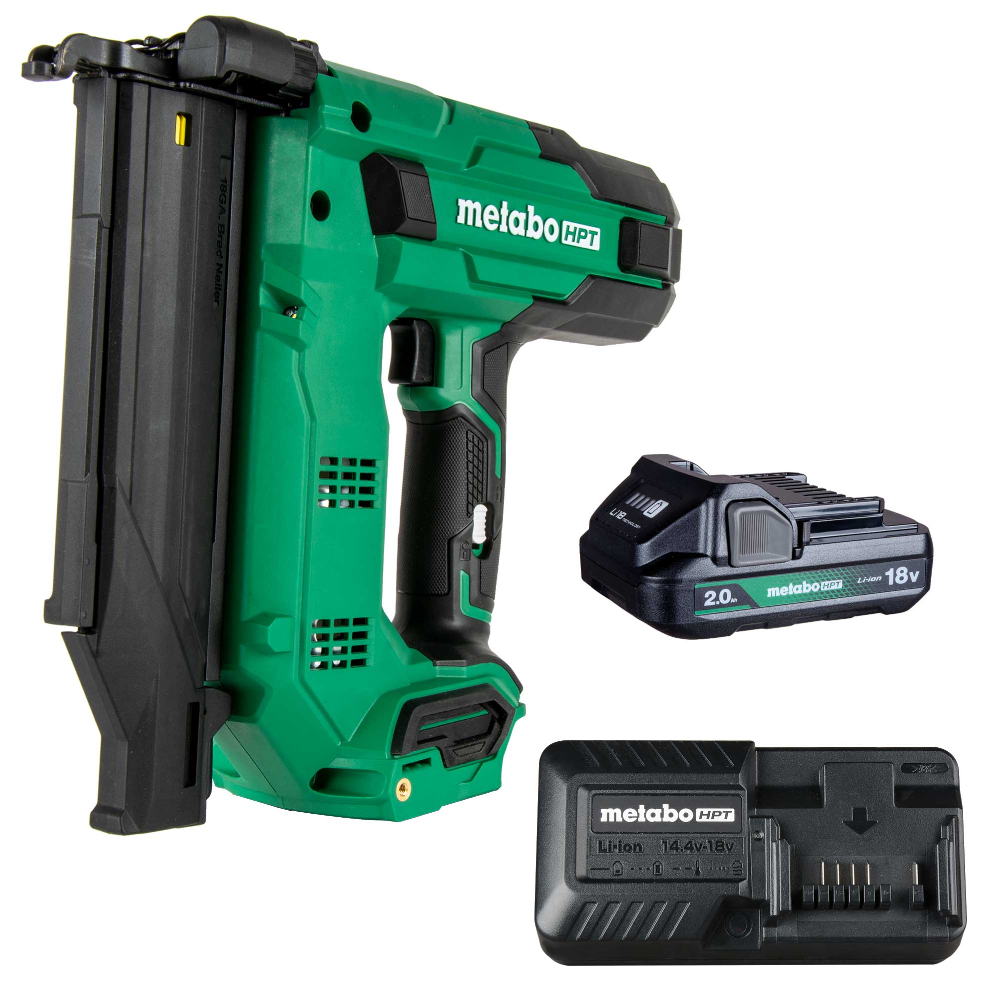 Clavadora inalámbrica Metabo HPT MultiVolt 2 en 1 de calibre 18 (Incluye batería) NT1850DGM