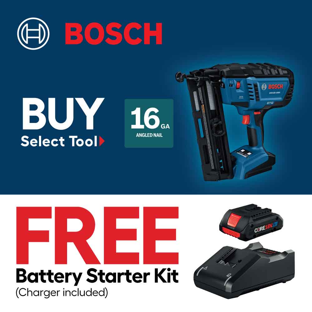 Clavadora inalámbrica Bosch 18V Brushless de calibre 16 con acabado de 2-1/2 pulgadas GNH18V-16MAN