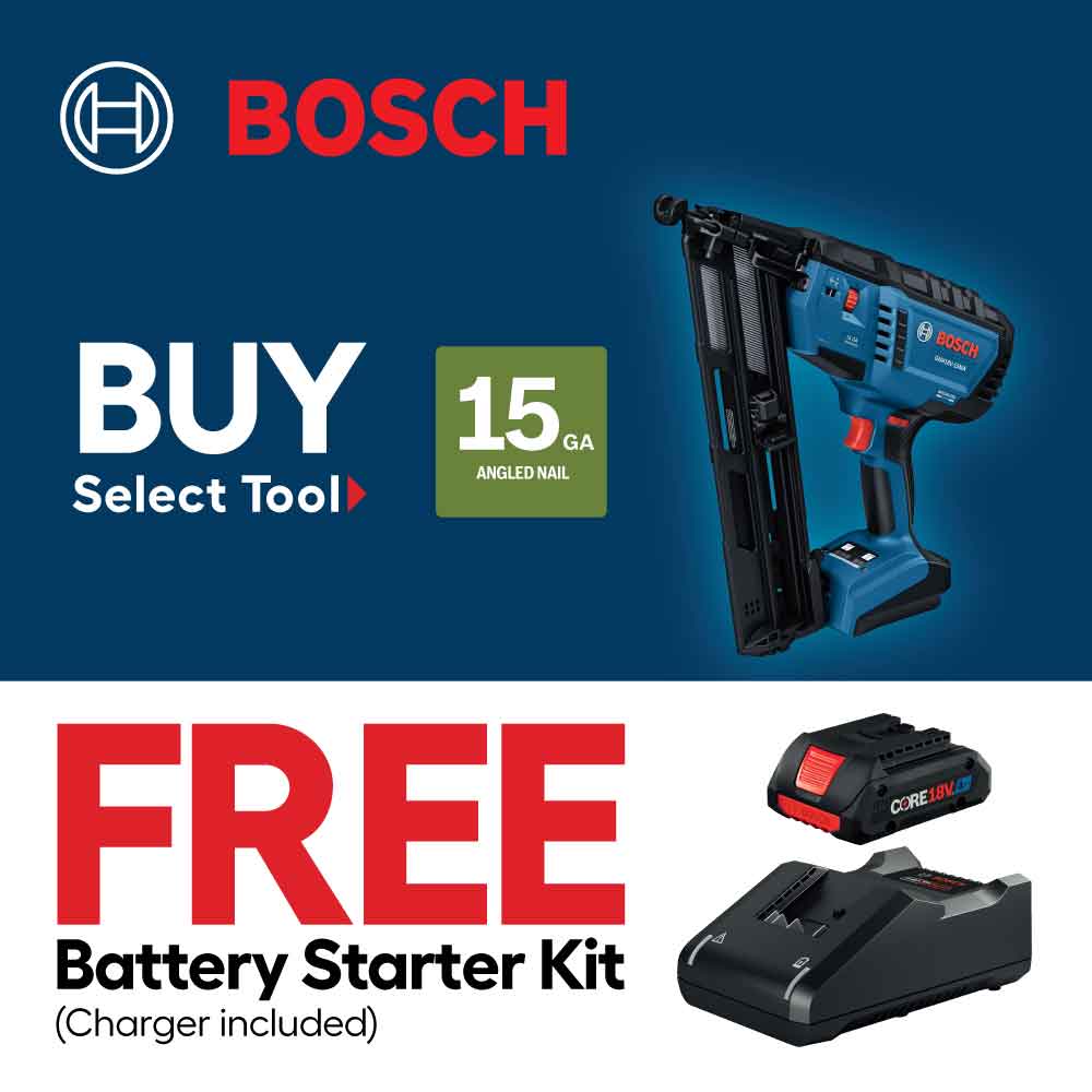 Clavadora inalámbrica sin escobillas Bosch 18V de calibre 15 de 2-1/2 pulgadas