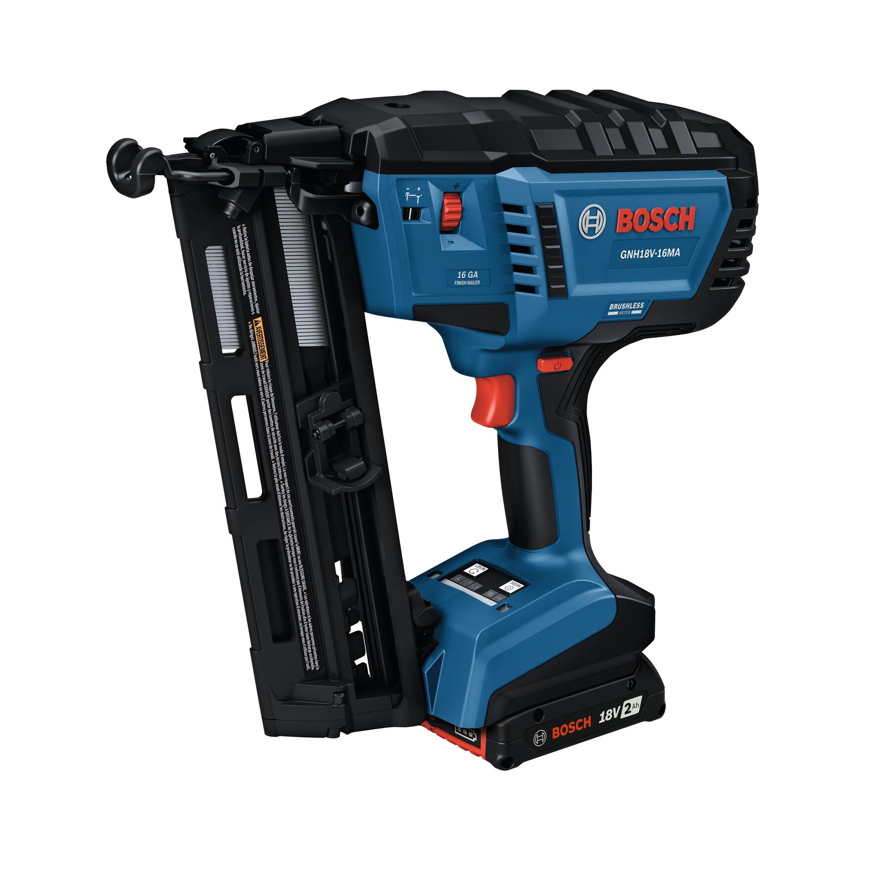 Clavadora inalámbrica Bosch 18V sin escobillas de 2-1/2 pulgadas de calibre 16 (Incluye batería) GNH18V-16MAB12