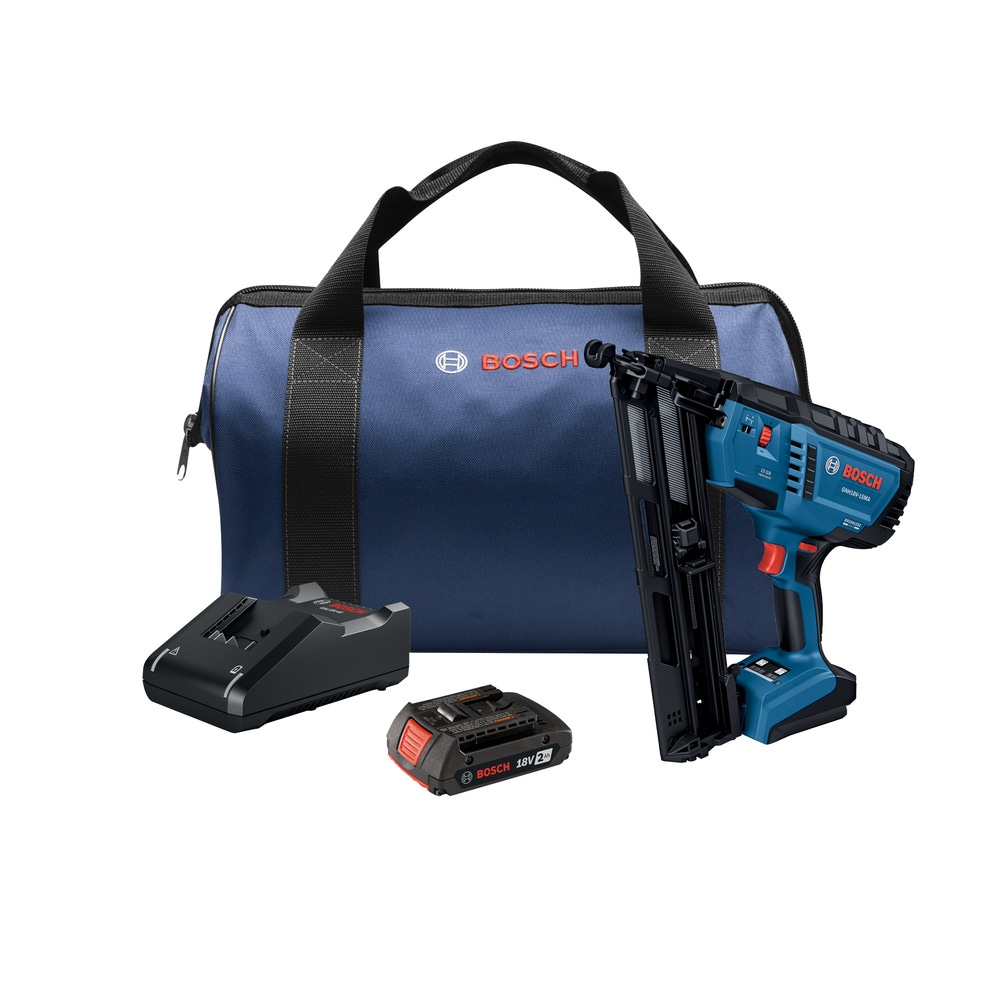 Clavadora inalámbrica Bosch 18V Brushless de 2-1/2 pulgadas calibre 15 para acabados (Incluye batería) GNH18V-15MAB12
