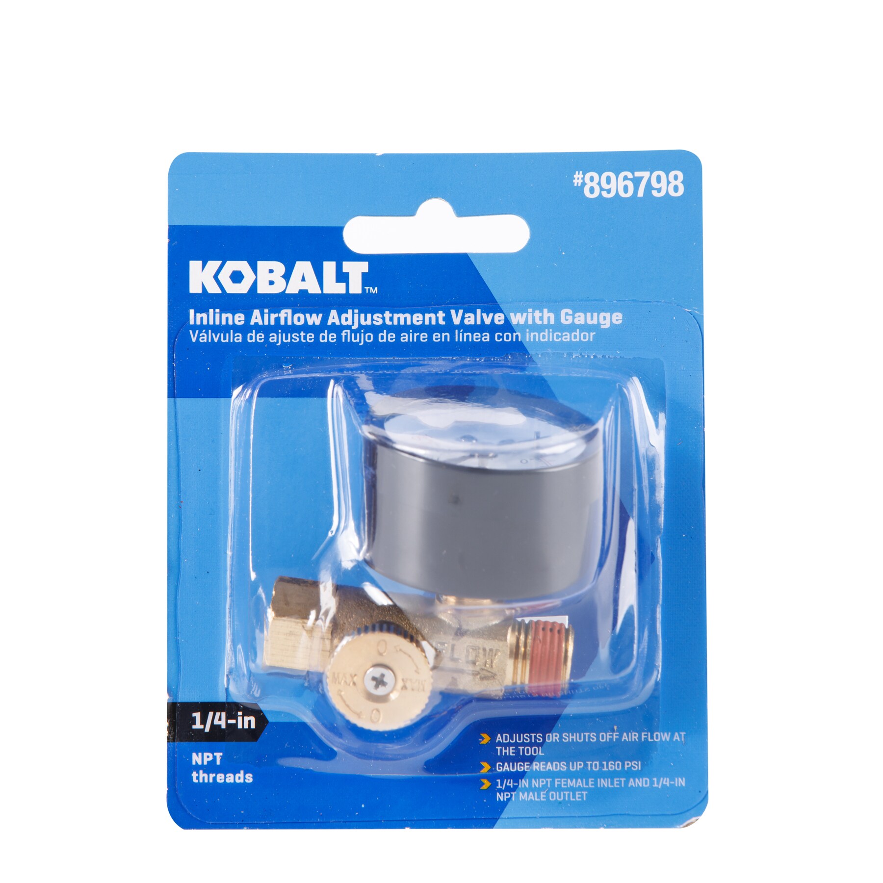 Válvula de ajuste de aire Kobalt con medidor SGY-AIR246