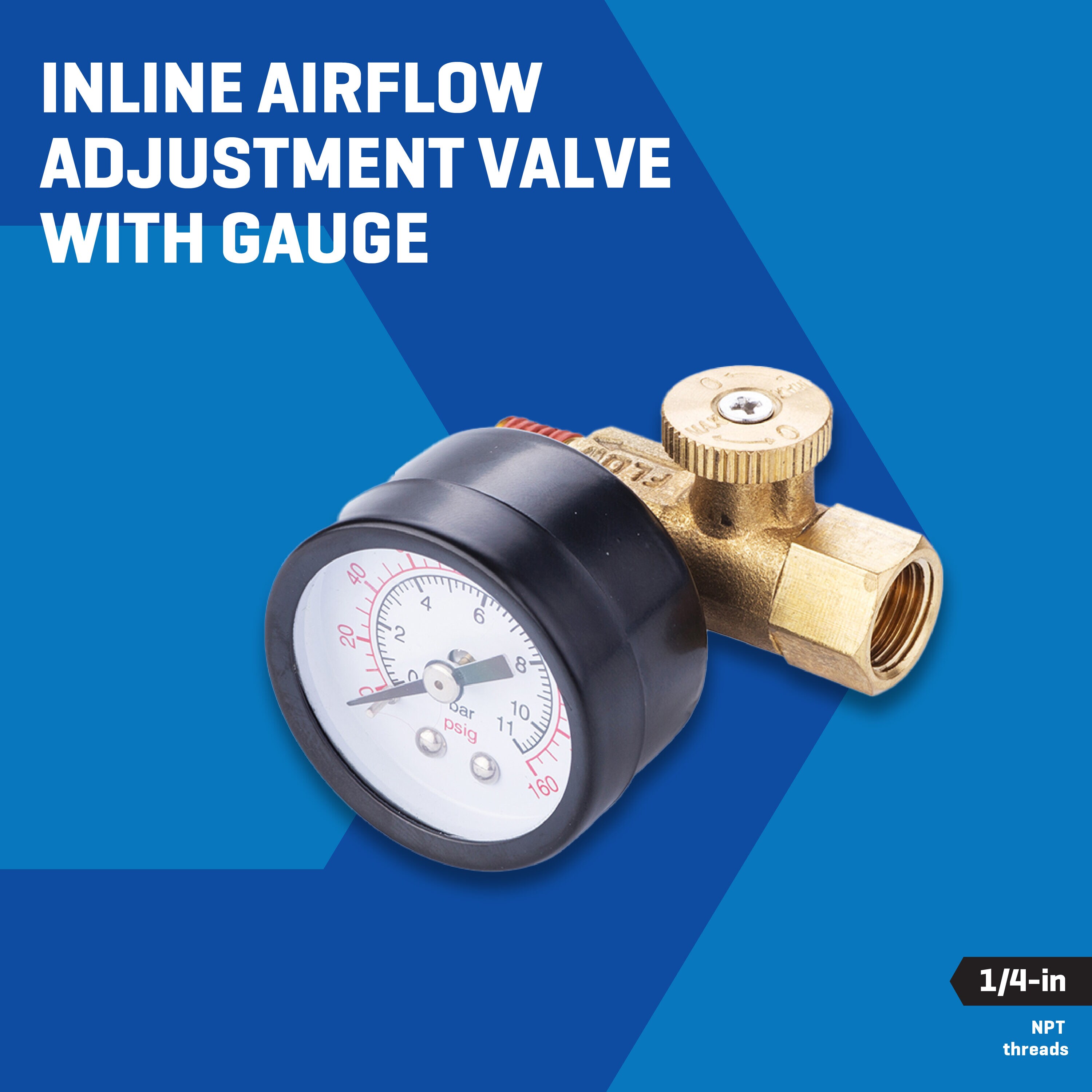 Válvula de ajuste de aire Kobalt con medidor SGY-AIR246