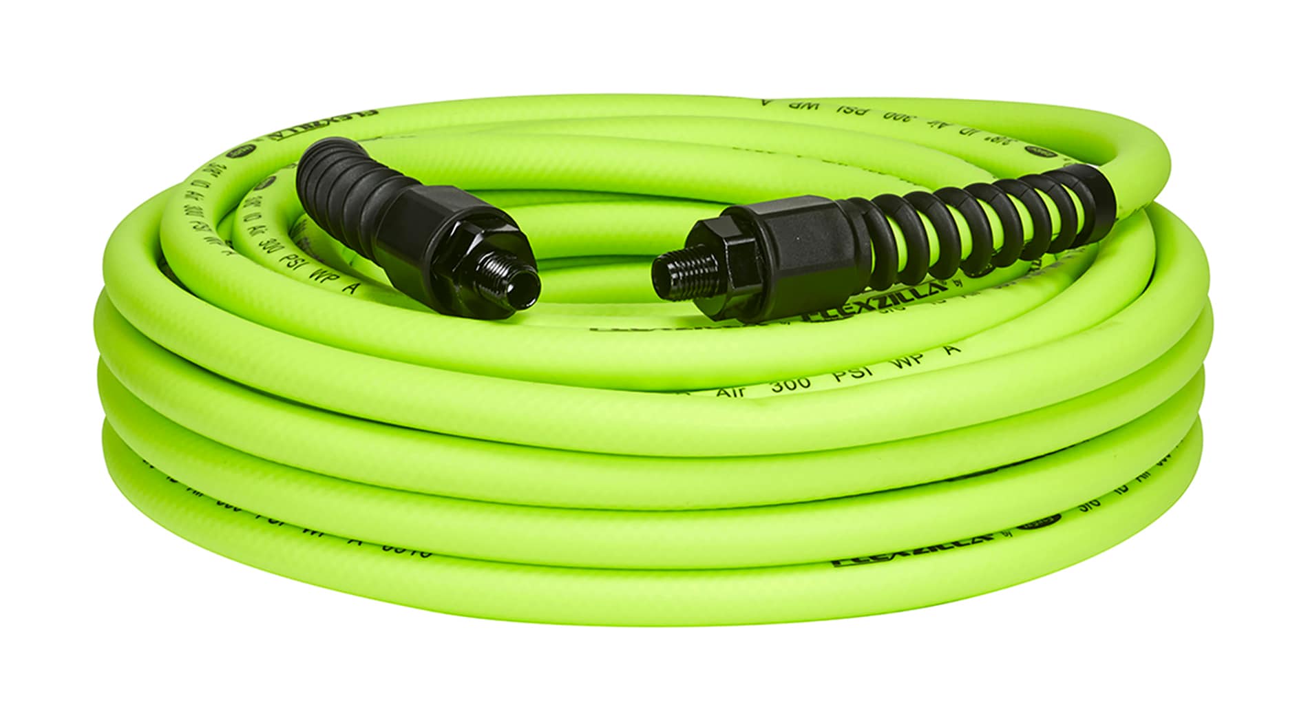 Manguera de aire Flexzilla Pro, 3/8 pulgadas x 50 pies, Conexiones de 1/4 pulgadas MNPT HFZP3850YW2