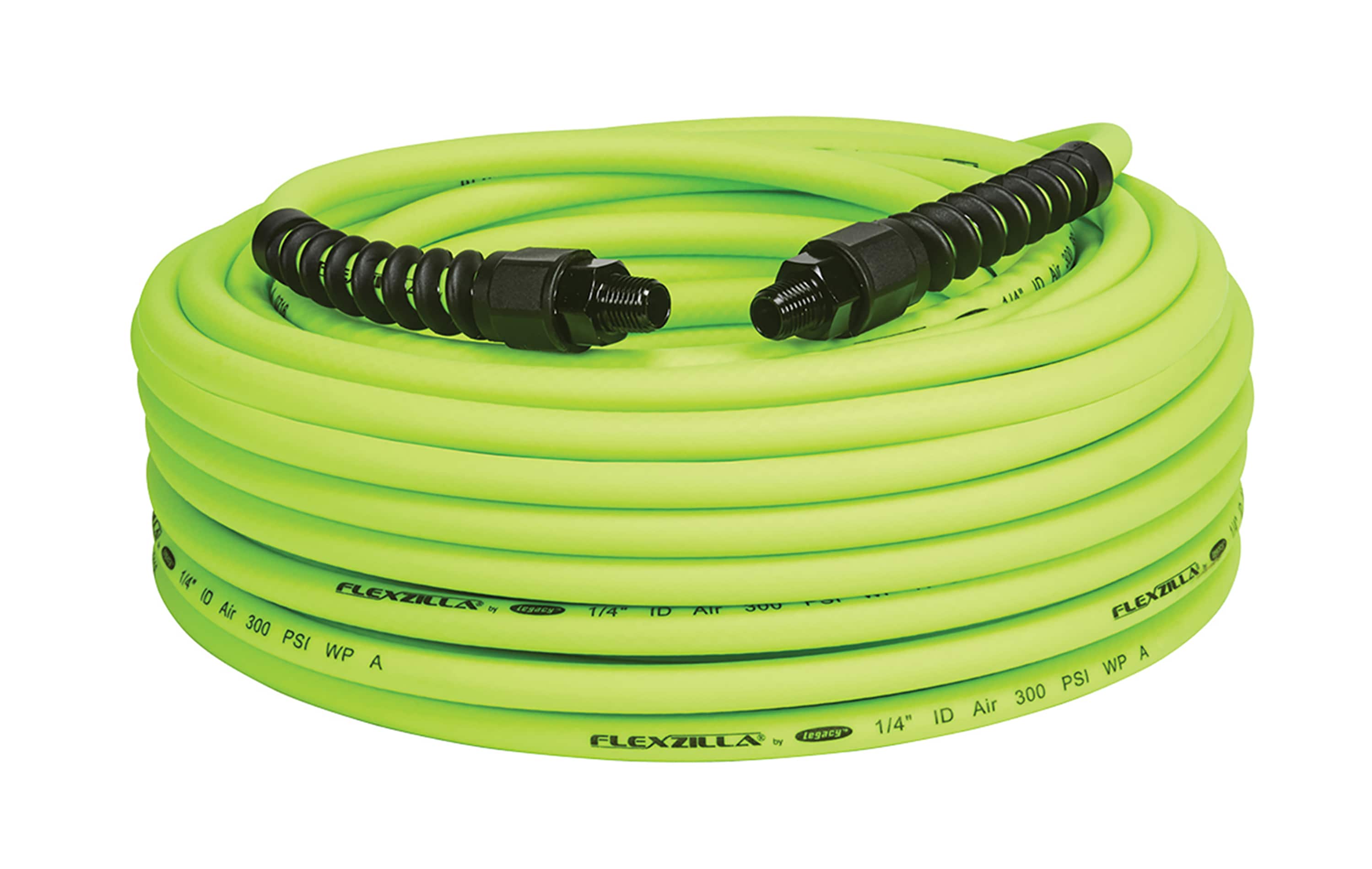 Manguera de aire Flexzilla Pro, 1/4 pulgadas x 100 pies, Conexiones de 1/4 pulgadas MNPT HFZP14100YW2