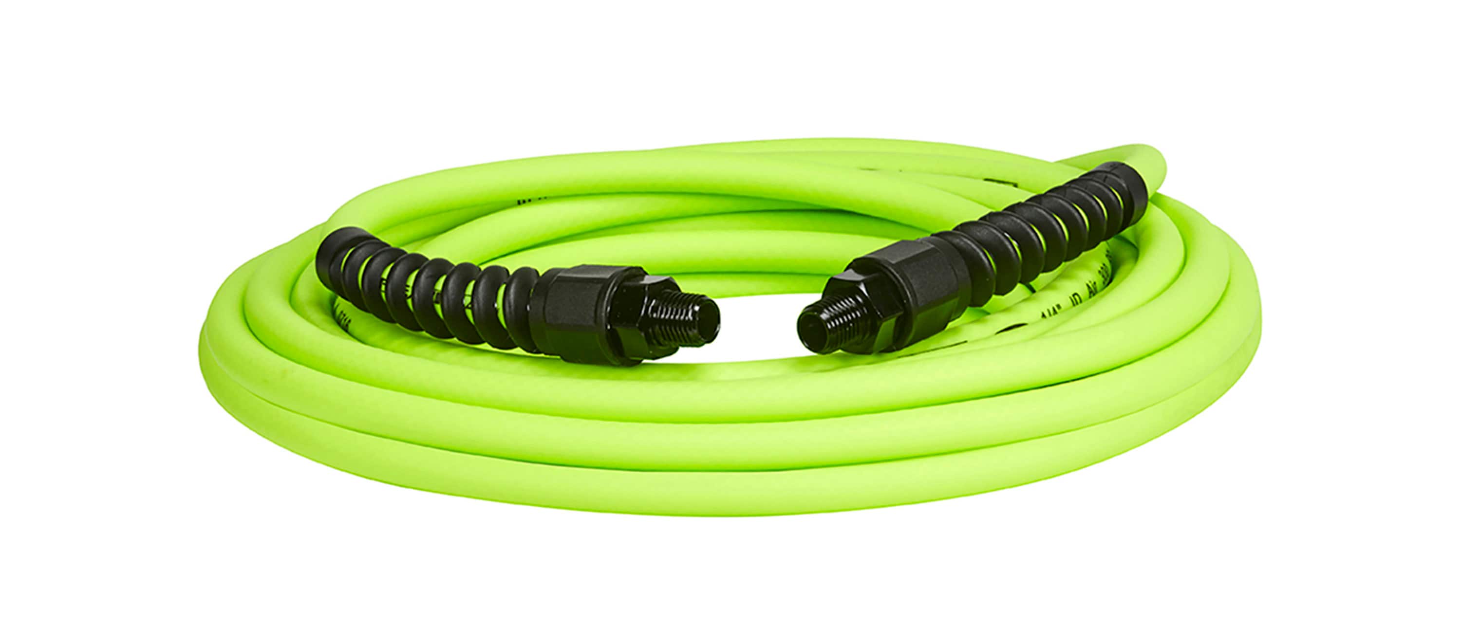 Manguera de aire Flexzilla Pro, 1/4 pulgadas x 25 pies, Accesorios 1/4 pulgadas MNPT HFZP1425YW2.