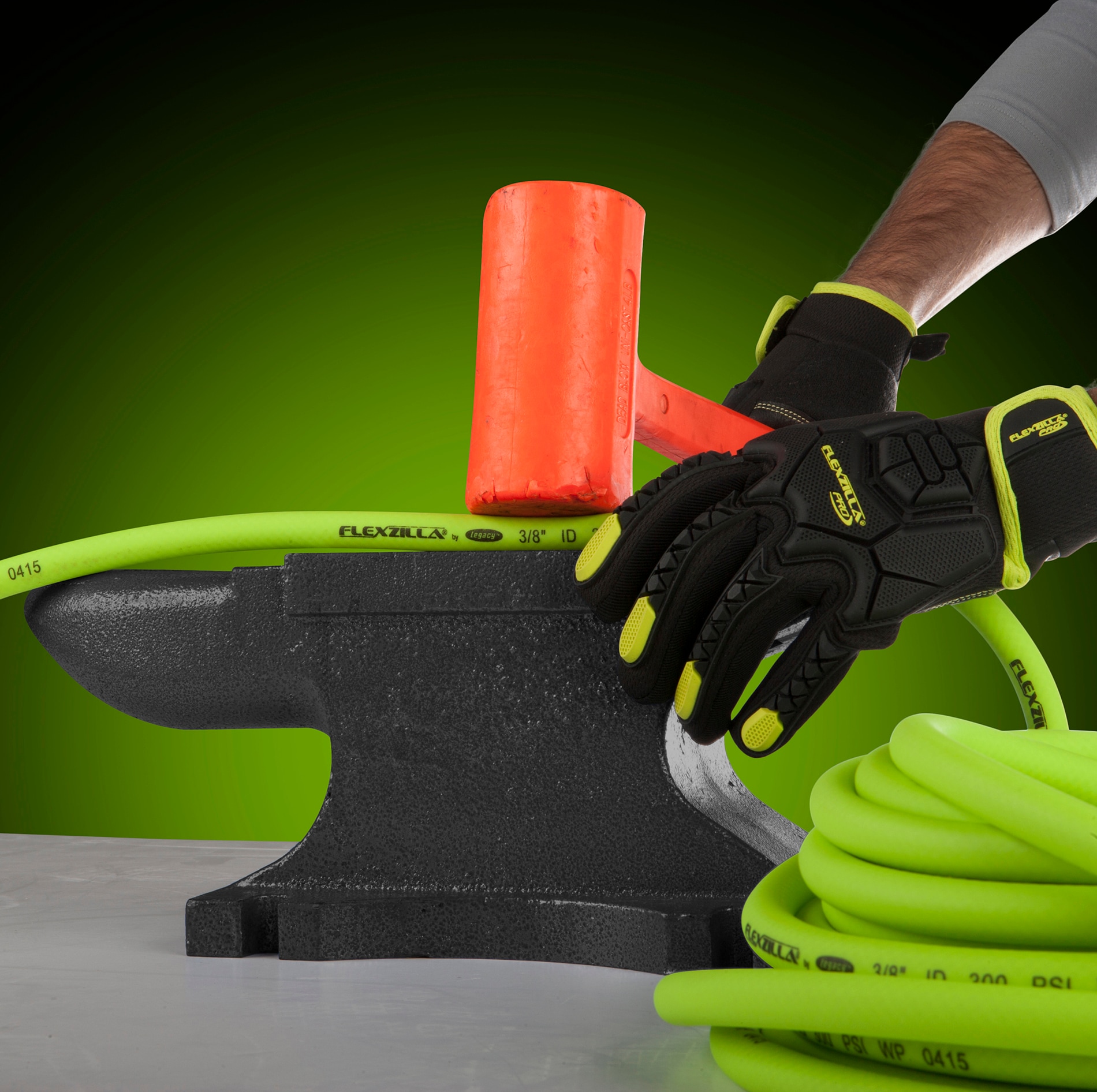 Manguera de Aire Flexzilla Pro, 1/4 pulgadas x 50 pies, Conectores de 1/4 pulgadas Mnpt HFZP1450YW2