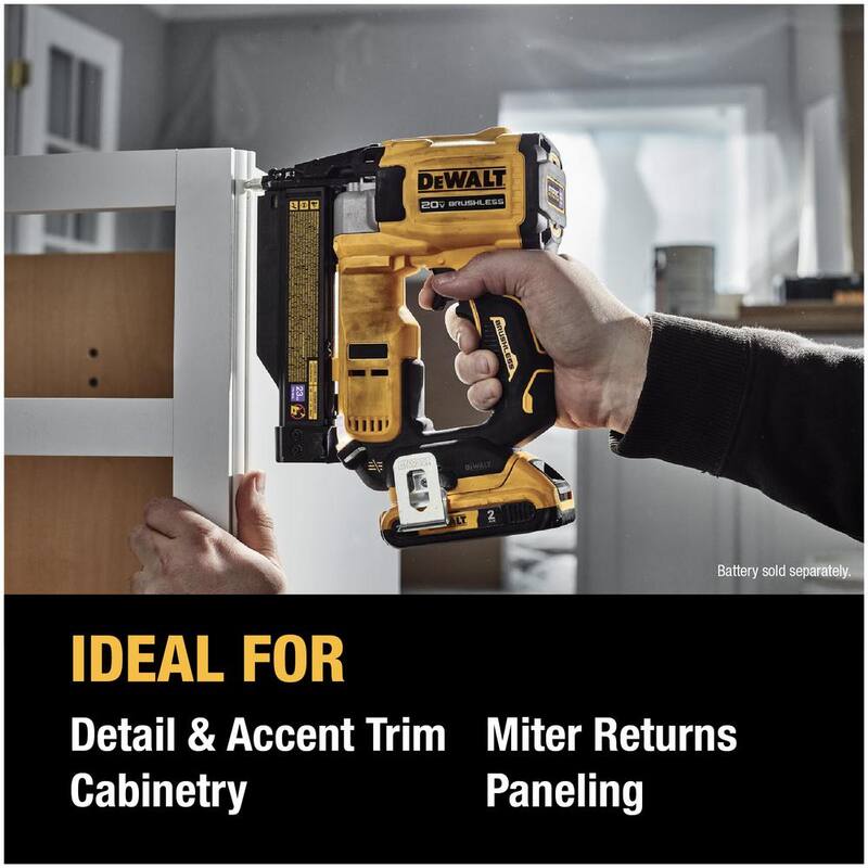 DEWALT 20V MAX XR Clavadora eléctrica inalámbrica de litio de 18 gauges y ATOMIC 20V MAX Clavadora de pines inalámbrica de 23 gauges - DCN680BW623B