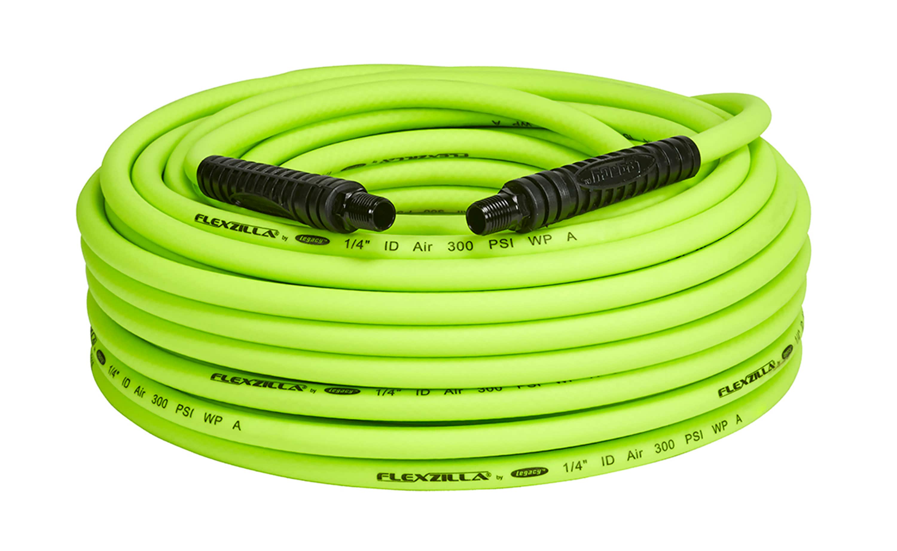 Manguera de Aire Flexzilla, 1/4 pulg. x 100 pies, Conexiones MNPT de 1/4 pulg., HFZ14100YW2