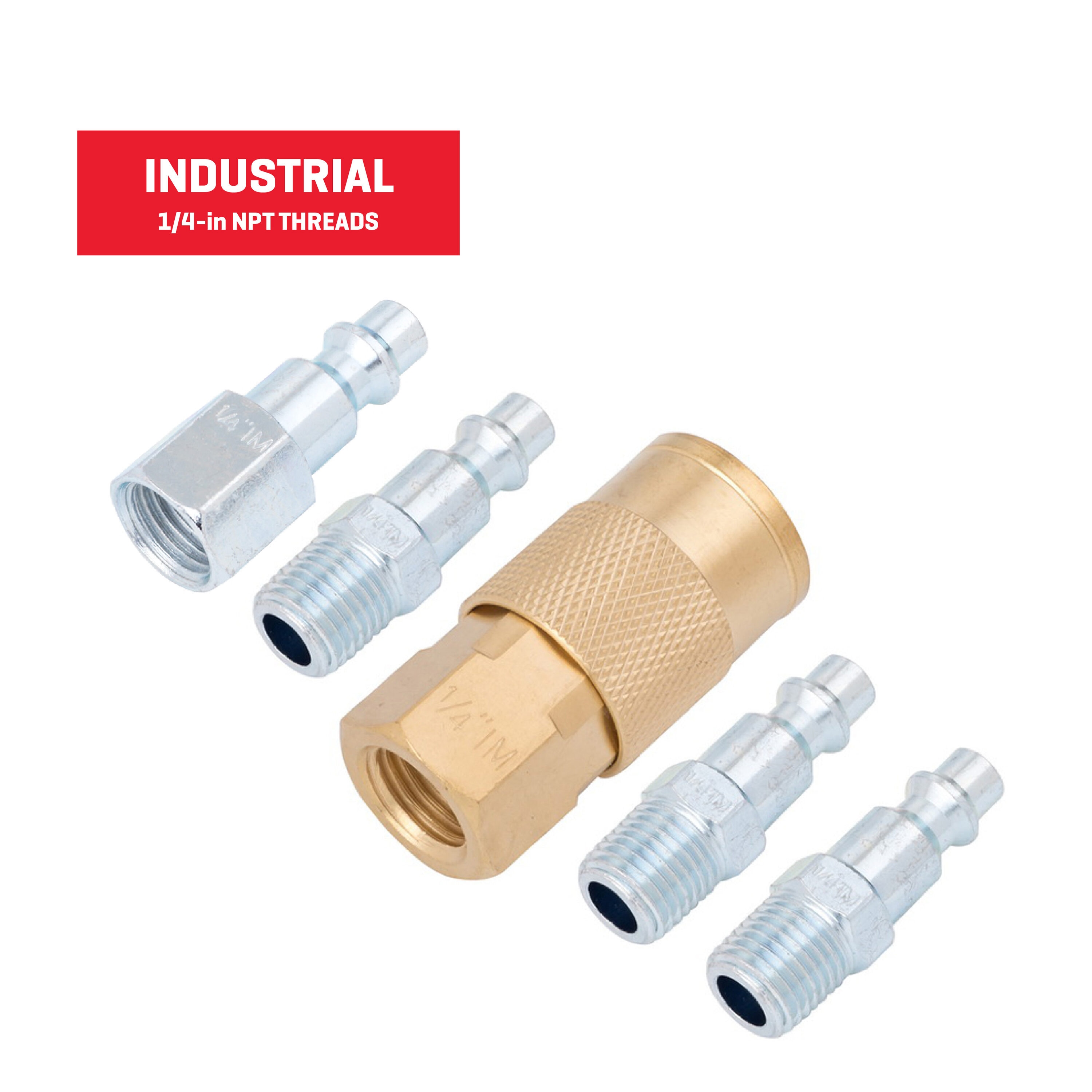 Kit de Conexión Industrial Kobalt de 5 Piezas de 1/4 de Pulgada