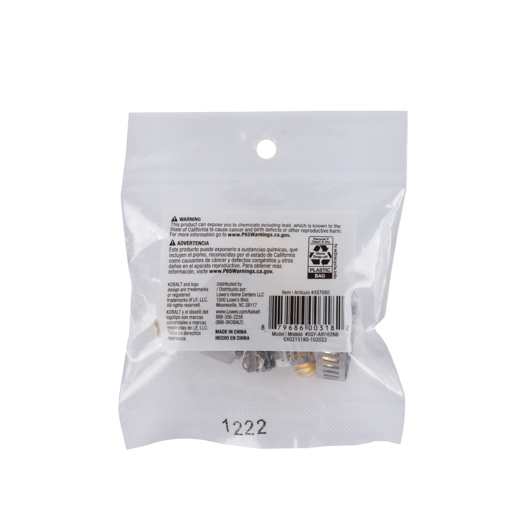 Kit de reparación de manguera de 1/4 pulgadas Kobalt SGY-AIR162A