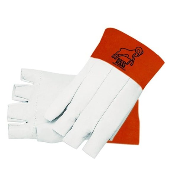Guantes de soldador Mig-Tig de piel de cabra en grano rojo medio para comer - Amarillo - EA3677360