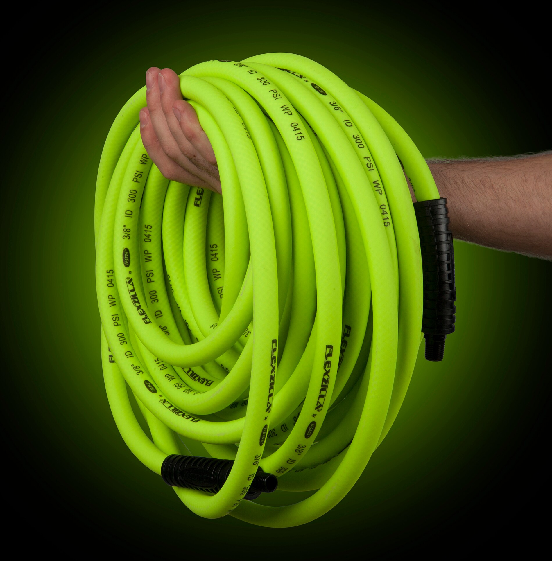 Manguera de Aire Flexzilla, 3/8 pulgadas x 50 pies, Conexiones de 1/4 pulgadas Mnpt HFZ3850YW2