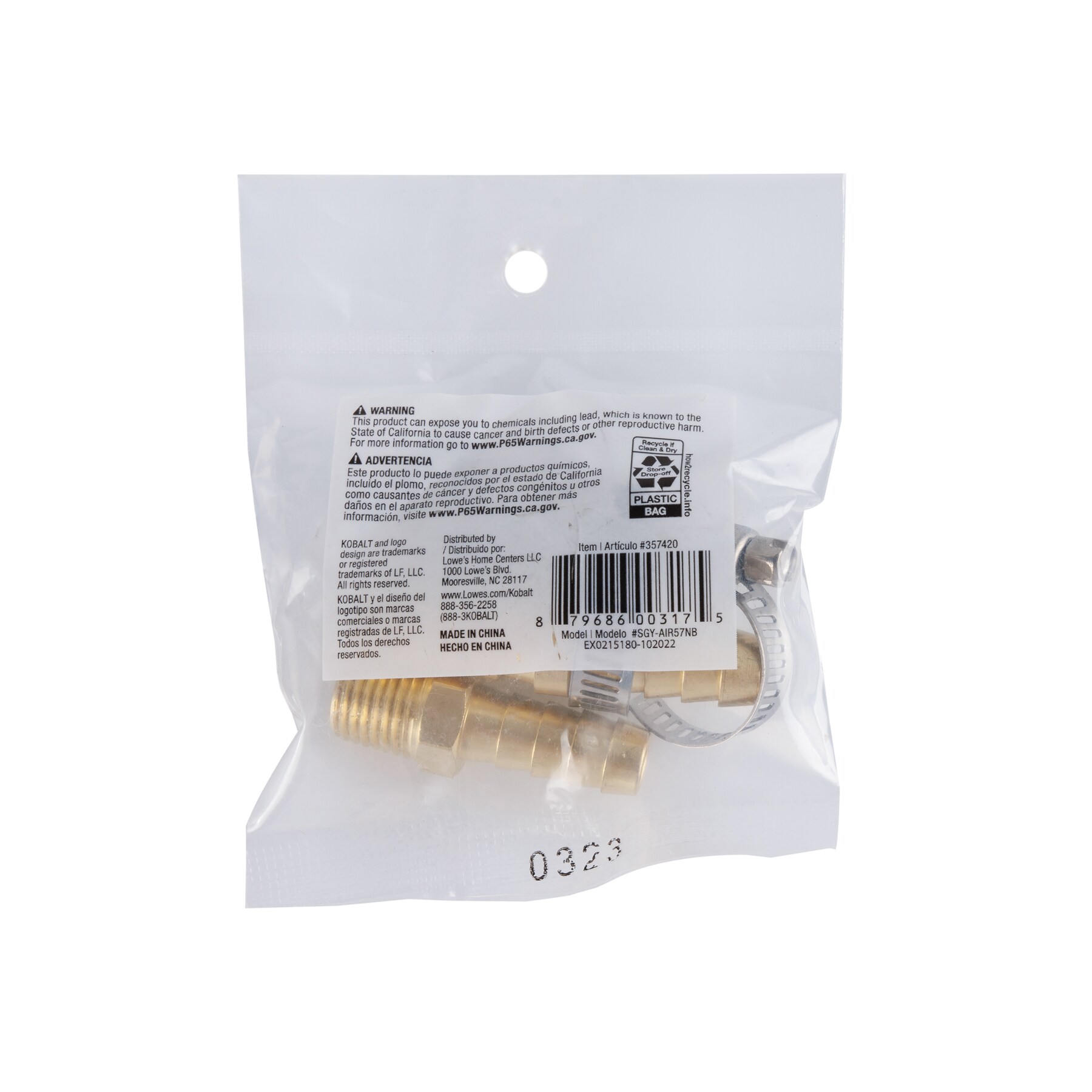 Kit de reparación para manguera de 3/8 pulgadas Kobalt SGY-AIR57NB