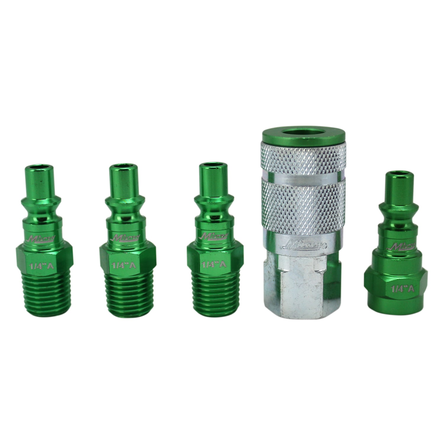 Kit de Acoplamientos y Tapones Milton ColorFit Estilo A para 1/4 de Pulgada NPT con 5 Piezas S-305AKIT