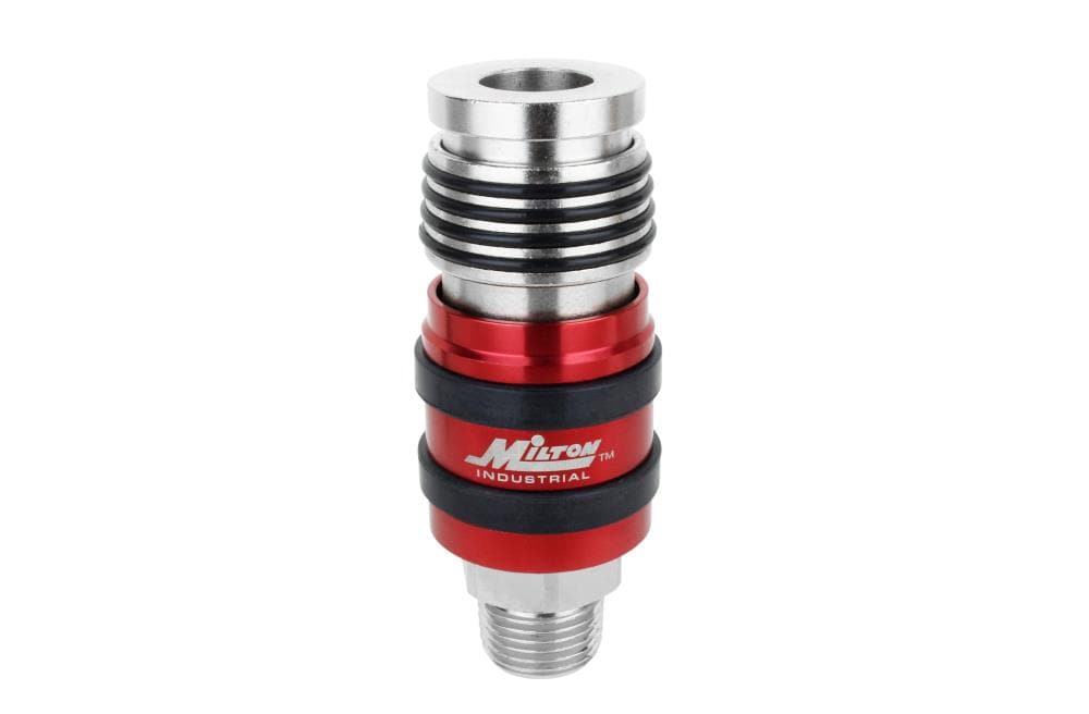 Acoplador de escape de seguridad universal 2 en 1 Milton, 1/2" MNPT x 1/2" Cuerpo Flow S-1774