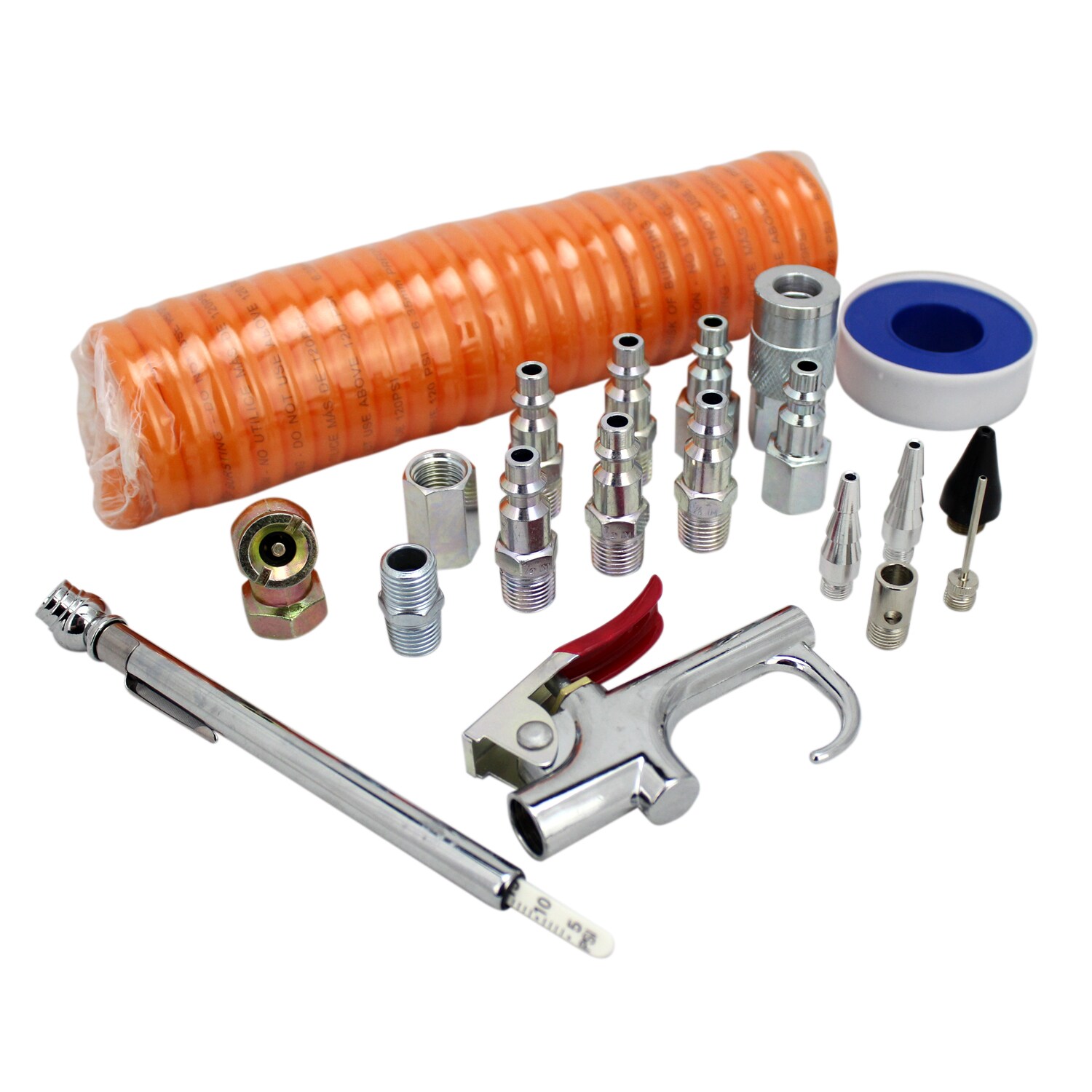 Kit de manguera retráctil Milton de 13 pies y accesorios de aire - 150 psi máximo, (20 piezas) EX0320HKIT