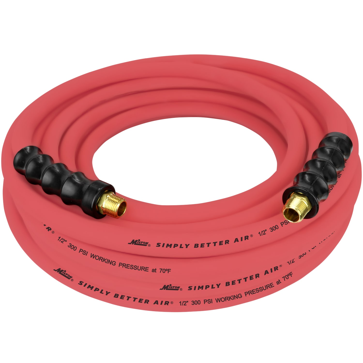 Manguera de Goma Ultra Ligera y Resistente de 1/2" de diámetro x 50' (con extremo macho de 3/8"), Manguera de Aire Resistente y Duradera para Entornos Extremos ULR125038
