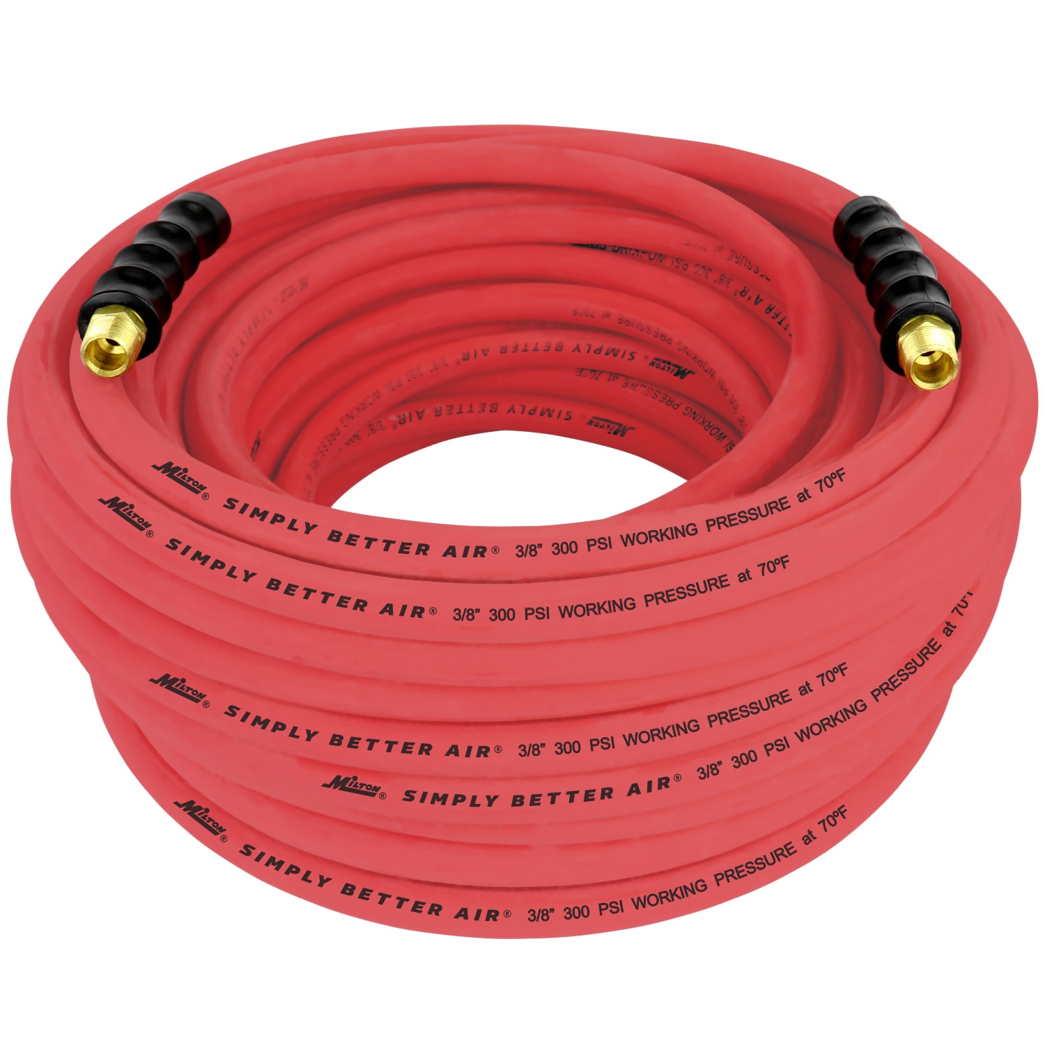 Manguera de Hule Ultra Ligera y Resistente para Aire en Entornos Extremos de Milton Ulr 3/8" Id X 100' (3/8" Mnpt)