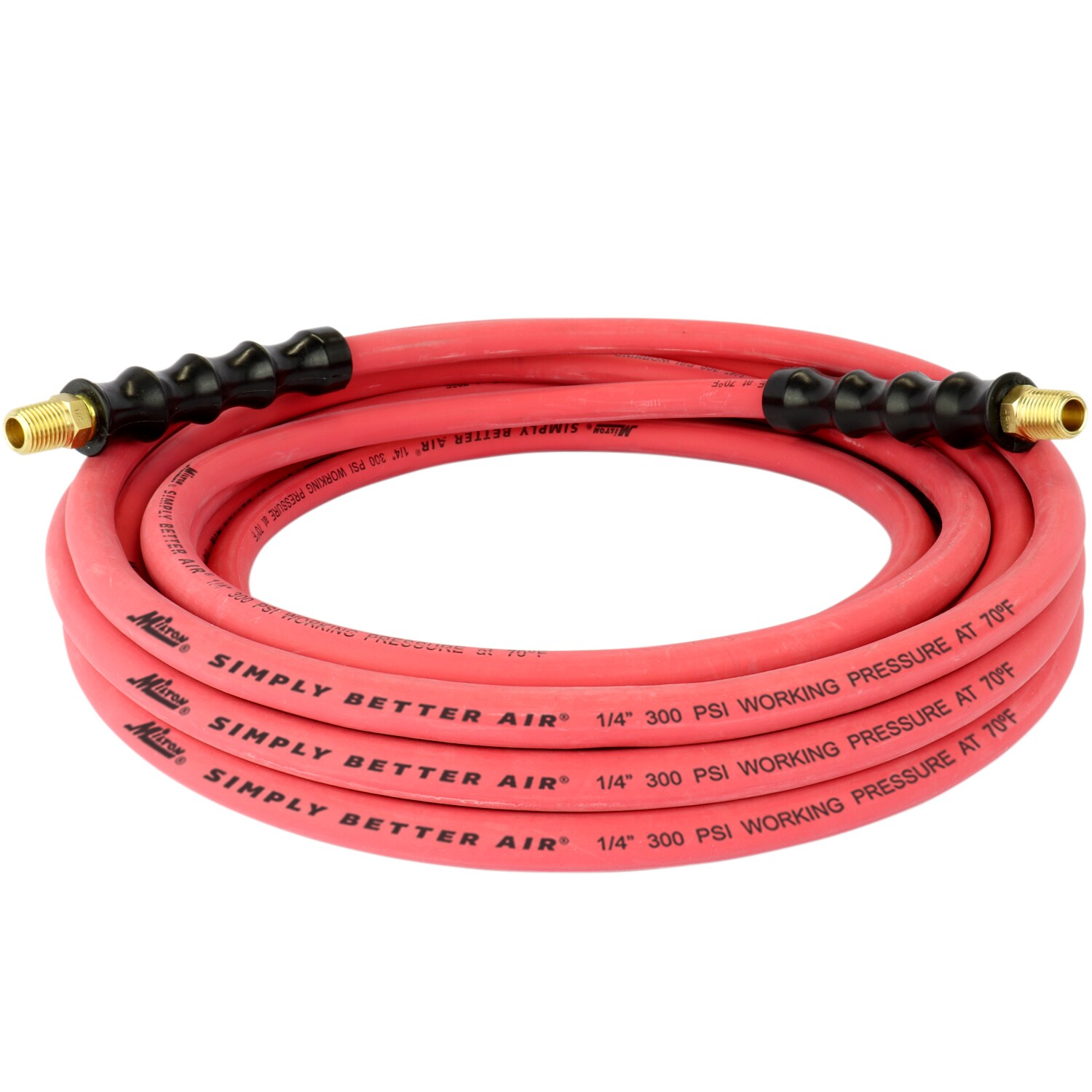Manguera de hule ultra ligera y resistente de 1/4" de diámetro x 25' (1/4" MNPT) para aire, ideal para entornos extremos ULR142514
