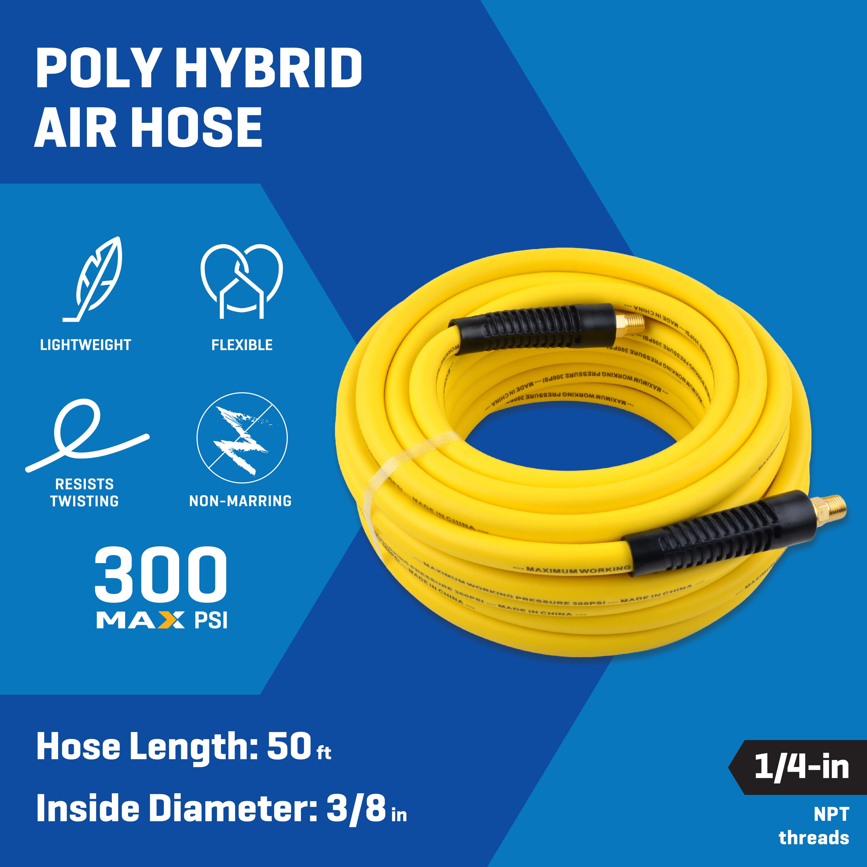 Manguera de aire híbrida de poli de 3/8 pulgadas x 50 pies Kobalt SGY-AIR207