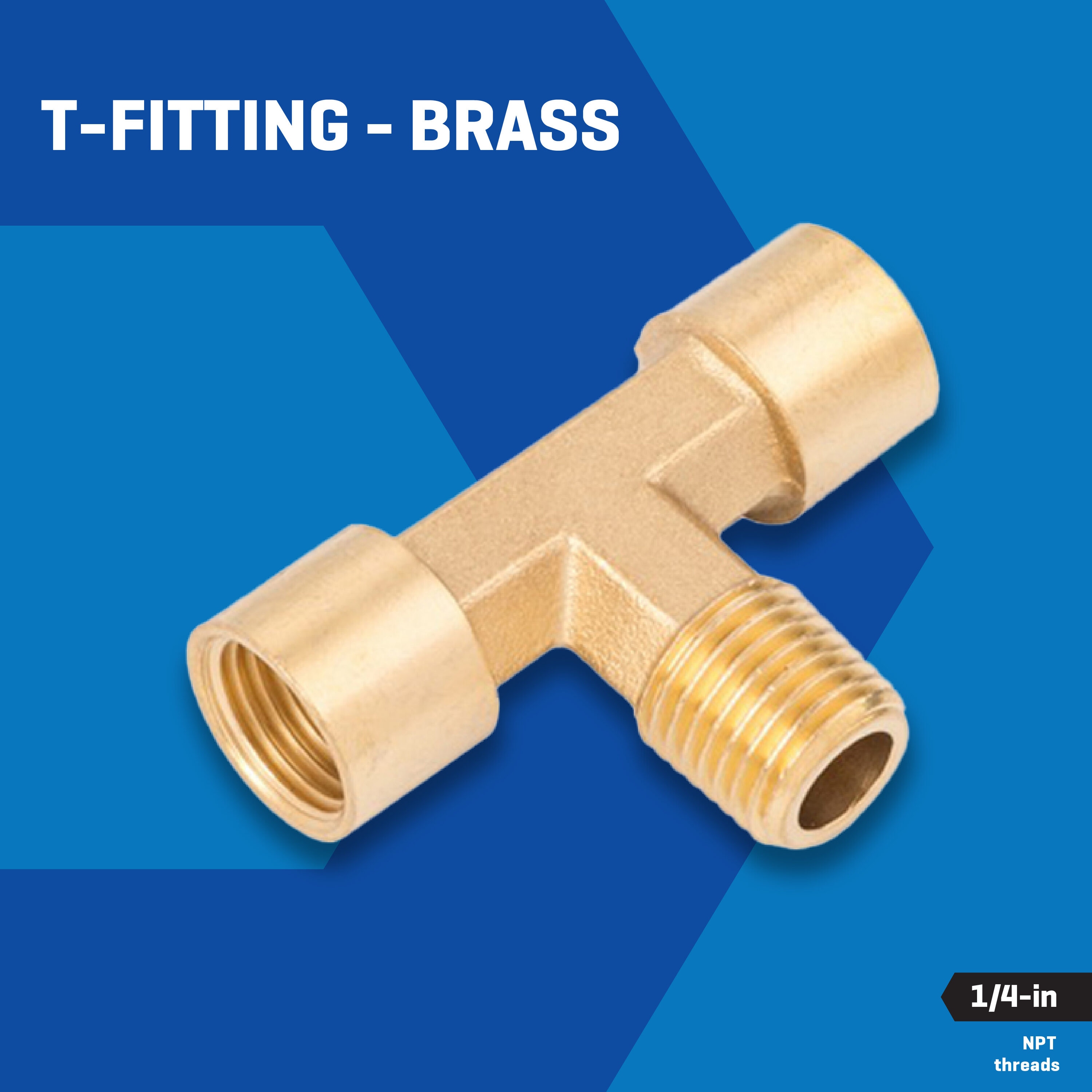 Adaptador en T de latón NPT Kobalt (H) 1/4 pulgadas