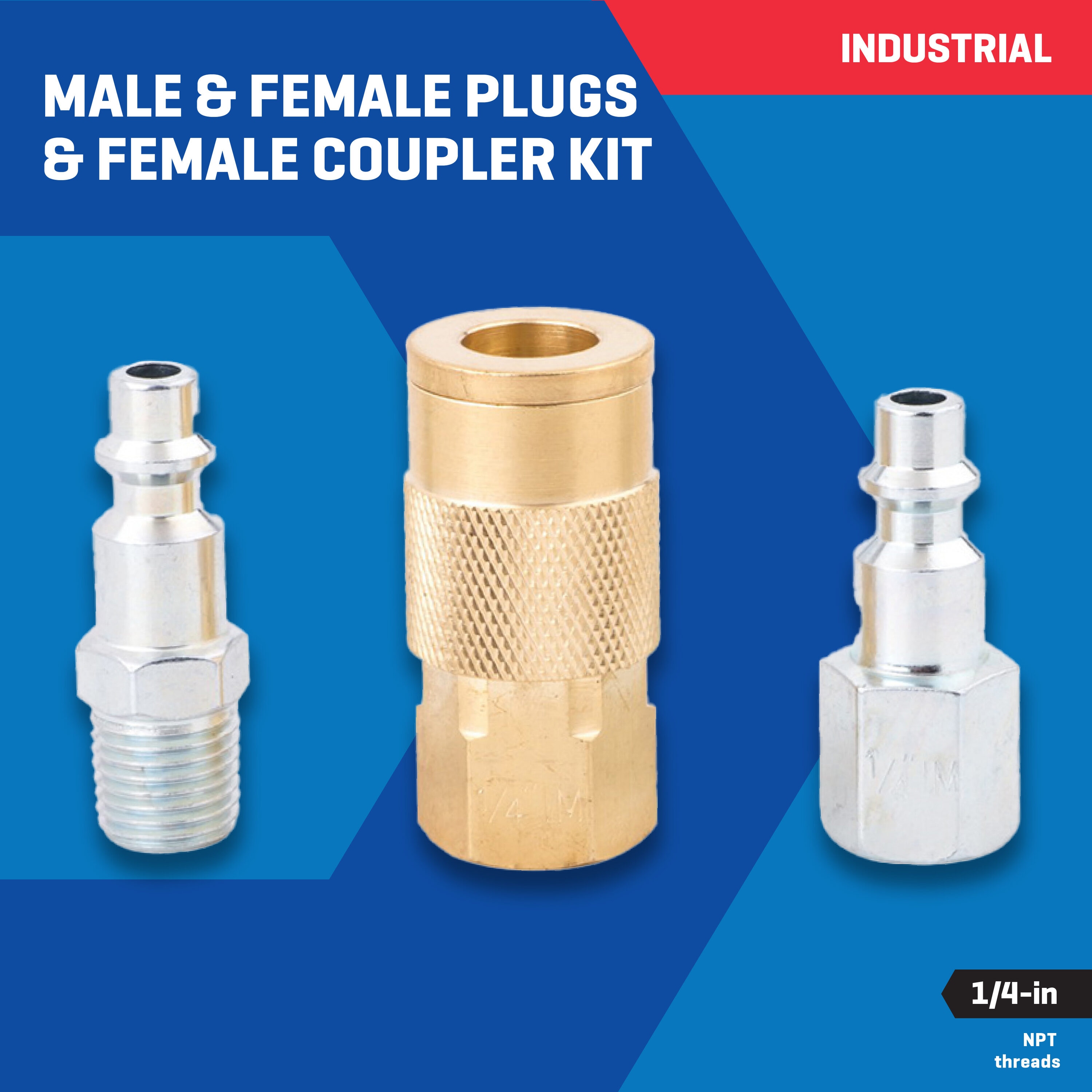 Conjunto de Acoplador/Tapón NPT Kobalt 1/4-pulgada Industrial SGY-AIR28NB