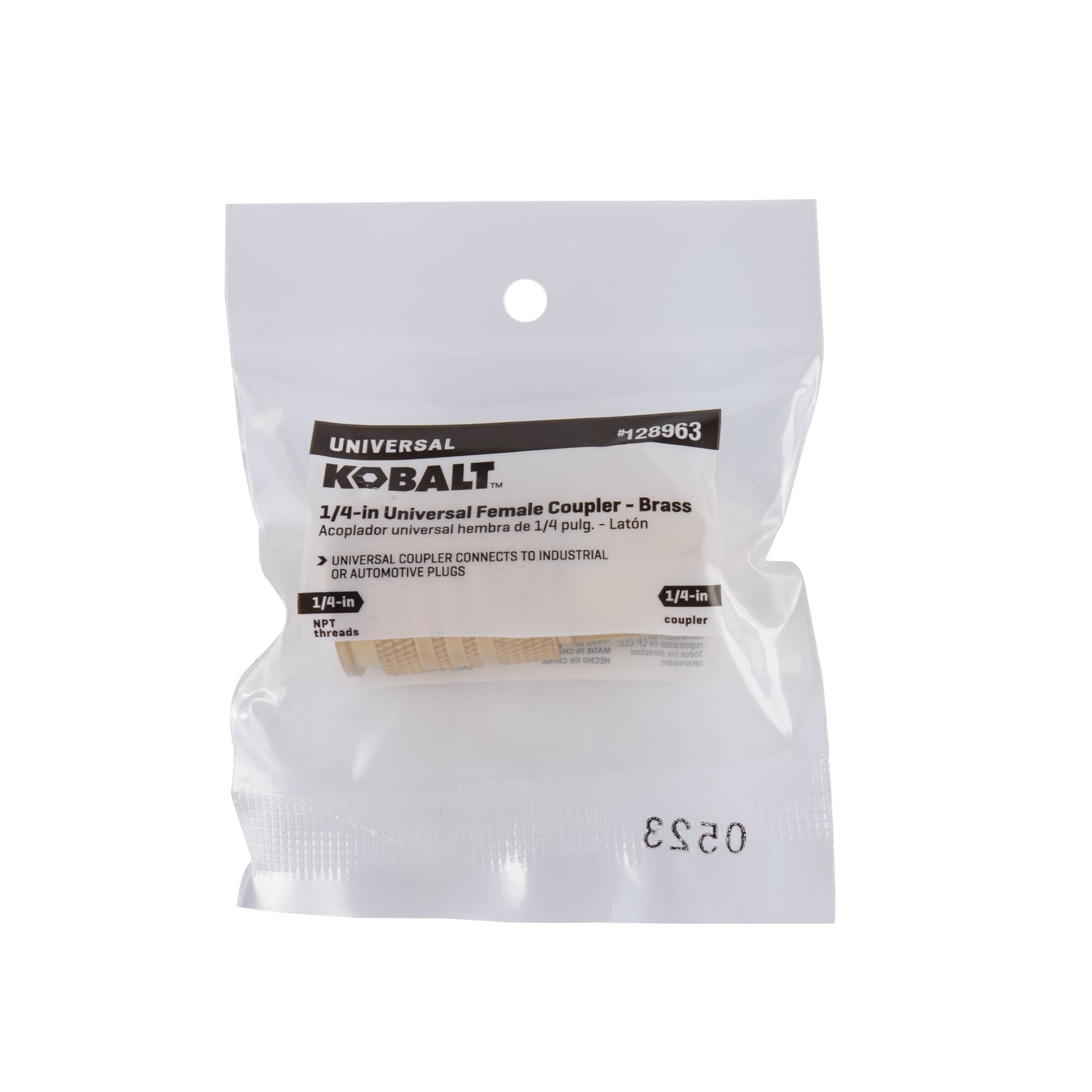 Acoplador de latón Kobalt (H) universal de 1/4 pulgada SGY-AIR26NB