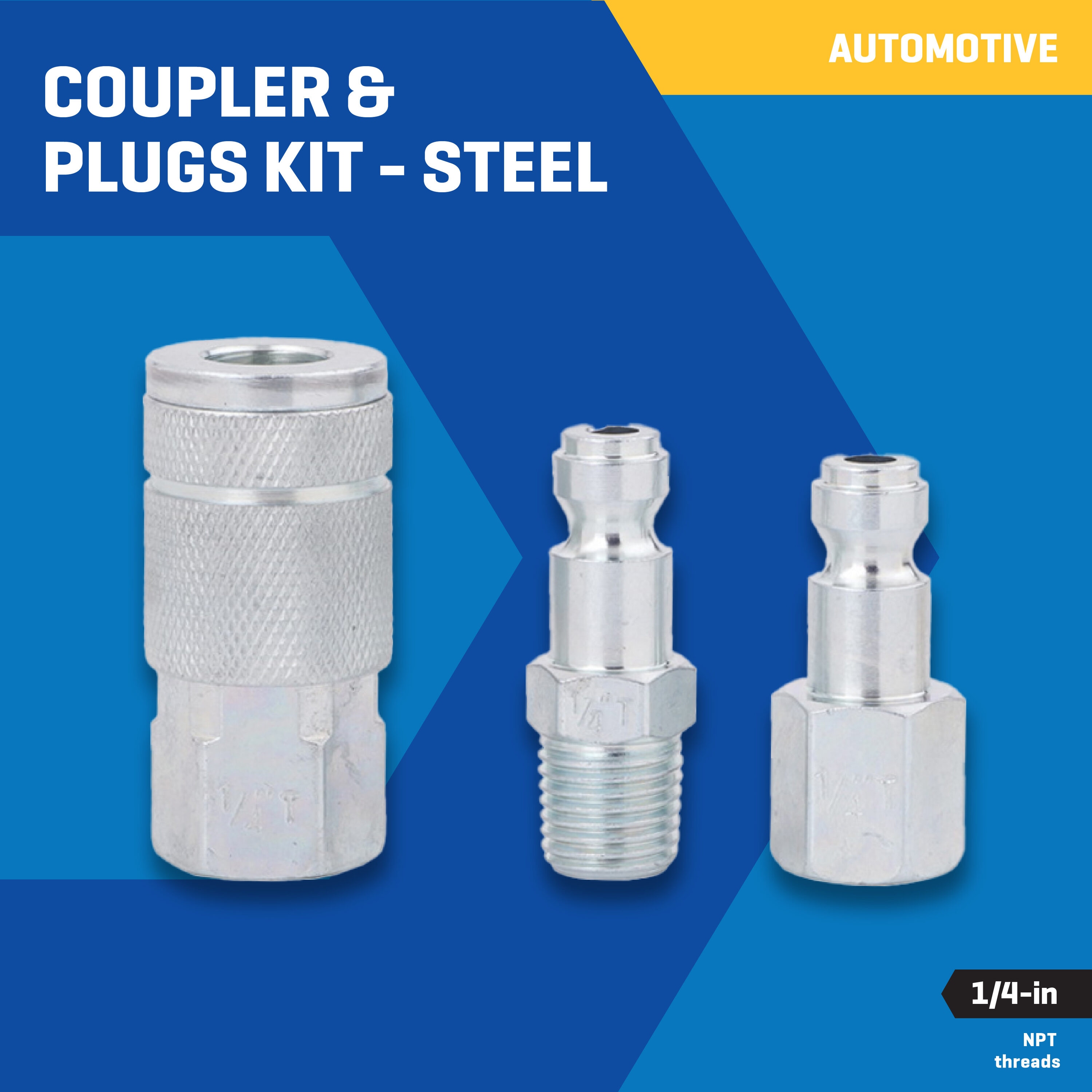 Juego de Racores y Tapones NPT Kobalt 1/4 pulgadas para Automóvil SGY-AIR20NB
