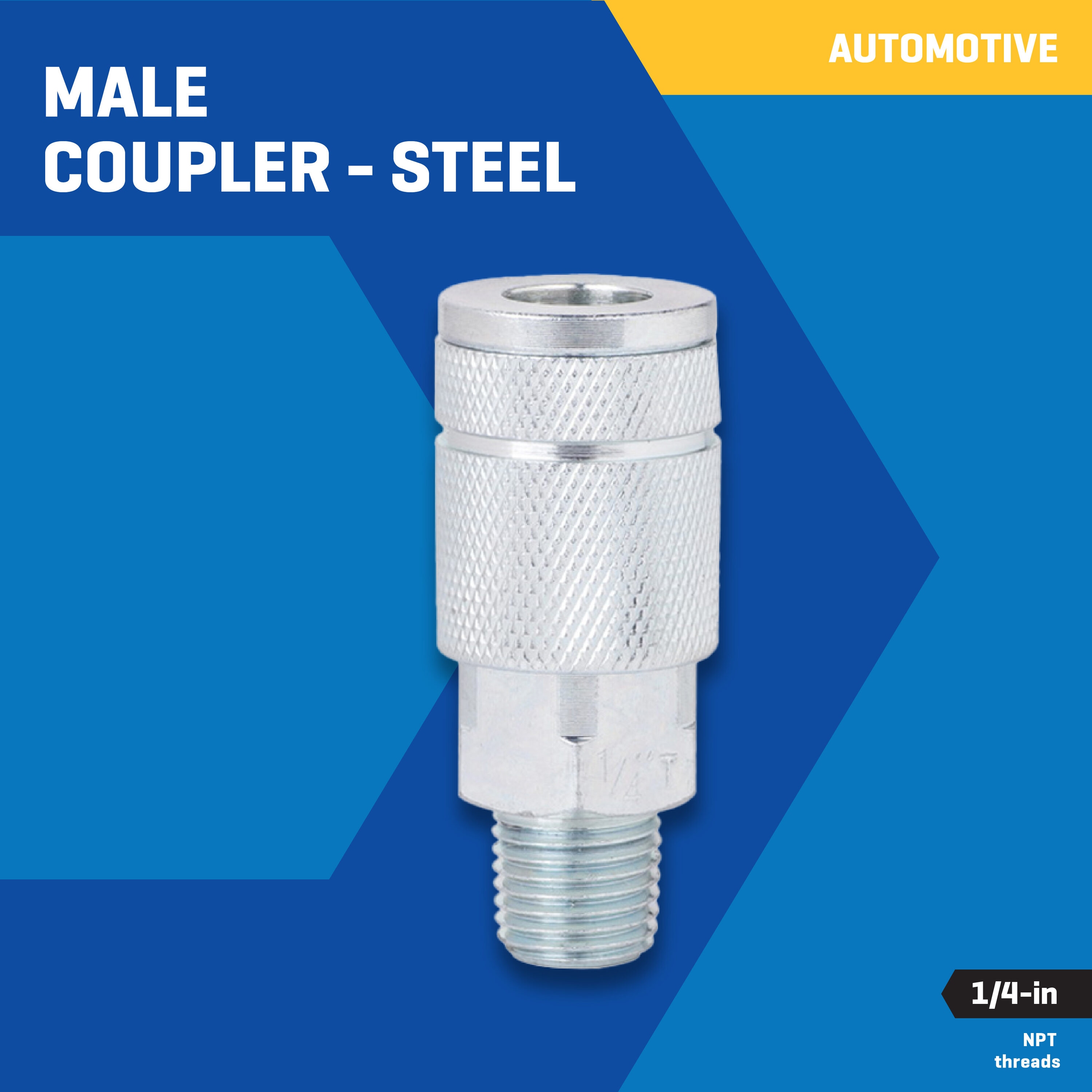 Acoplador de tubos de acero Kobalt (M) 1/4 pulgadas para automóviles