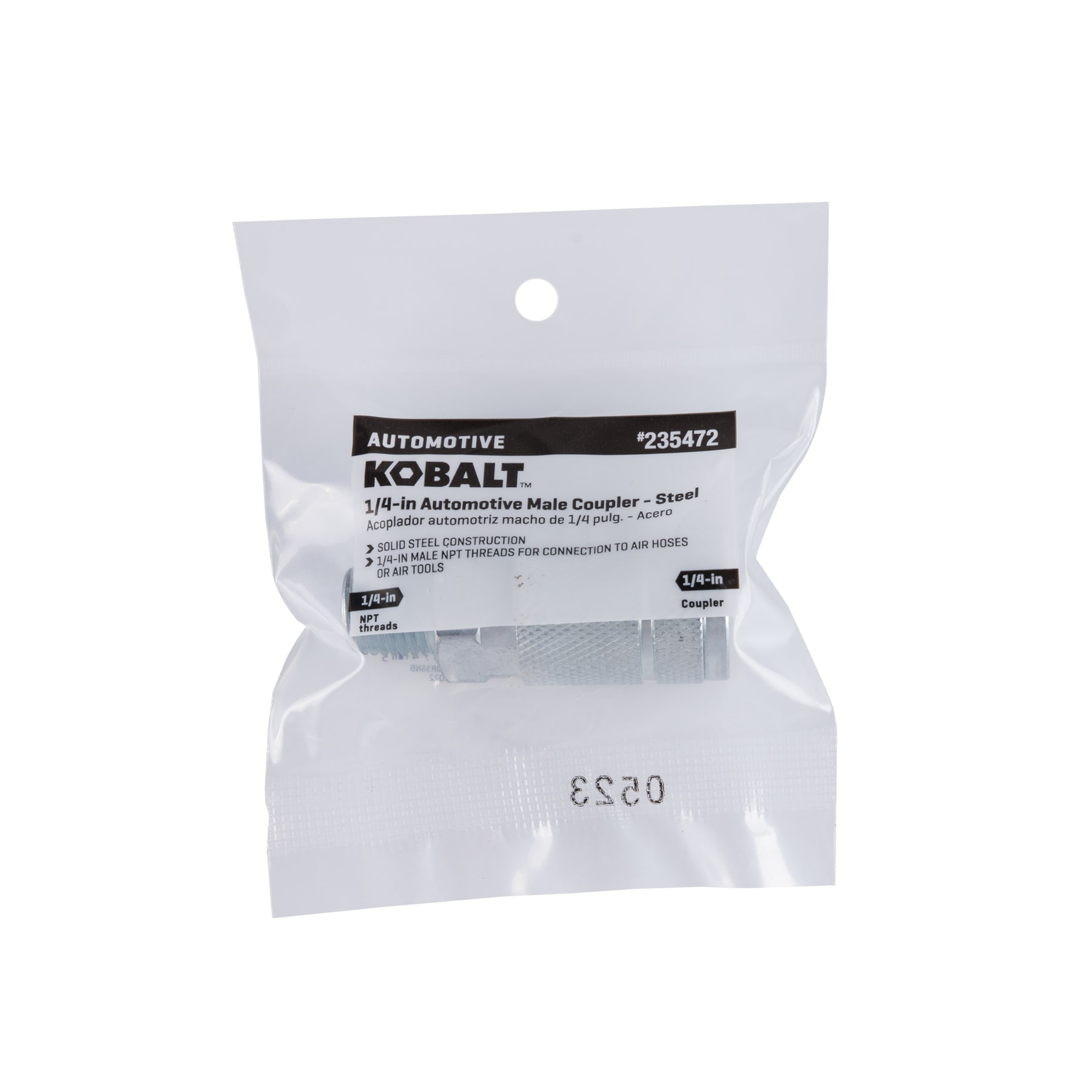 Acoplador de tubos de acero Kobalt (M) 1/4 pulgadas para automóviles