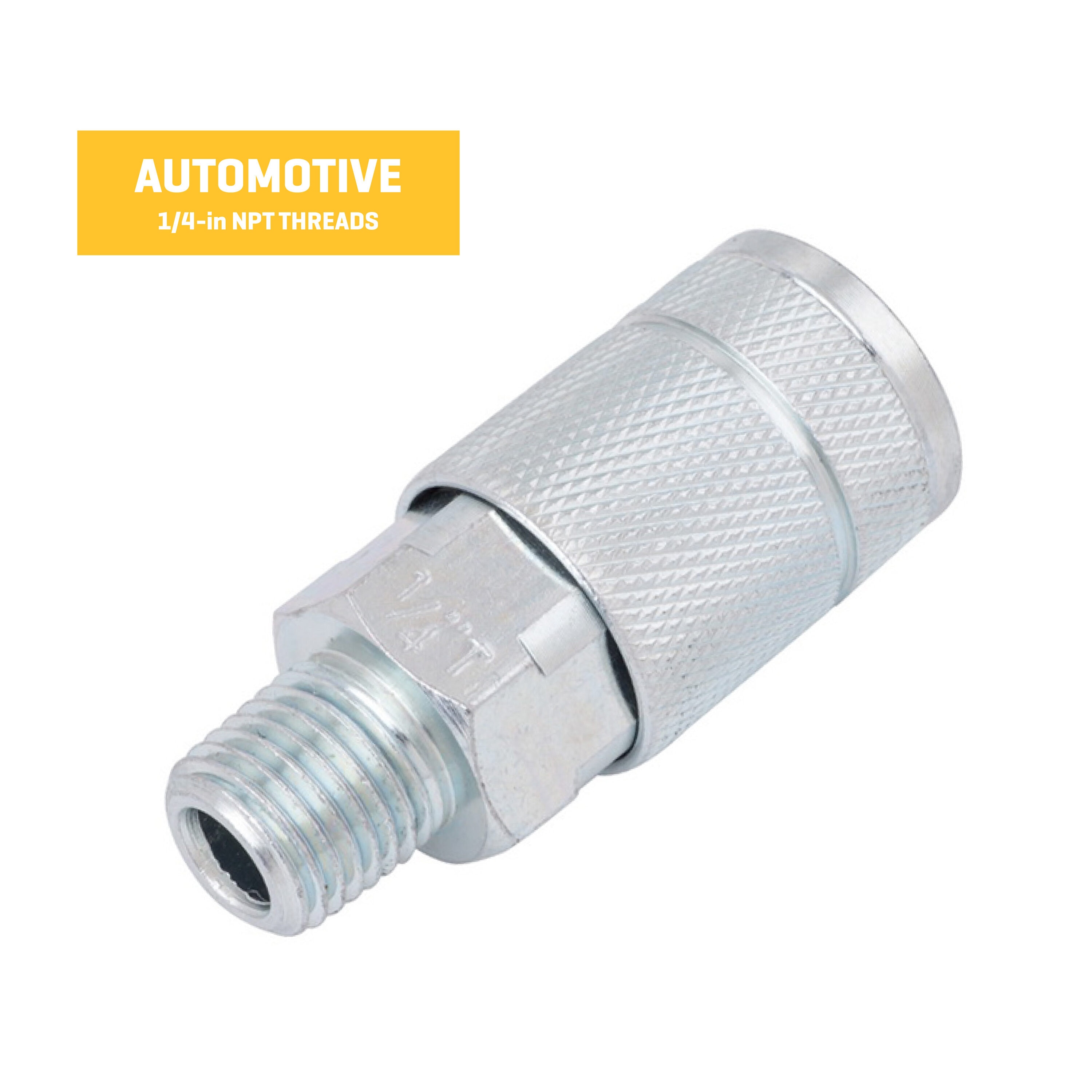Acoplador de tubos de acero Kobalt (M) 1/4 pulgadas para automóviles
