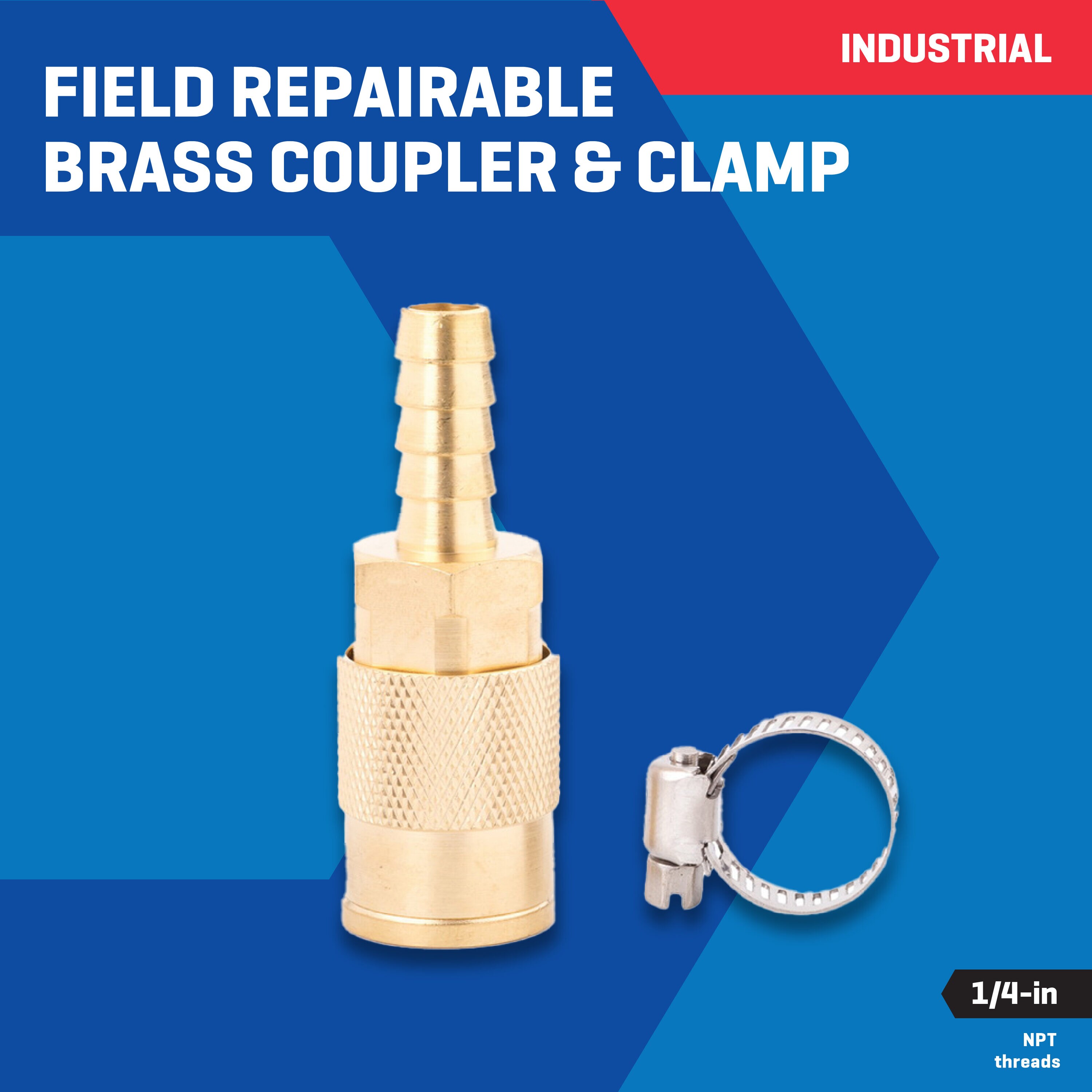 Acoplador con abrazadera reparables para uso industrial de Kobalt