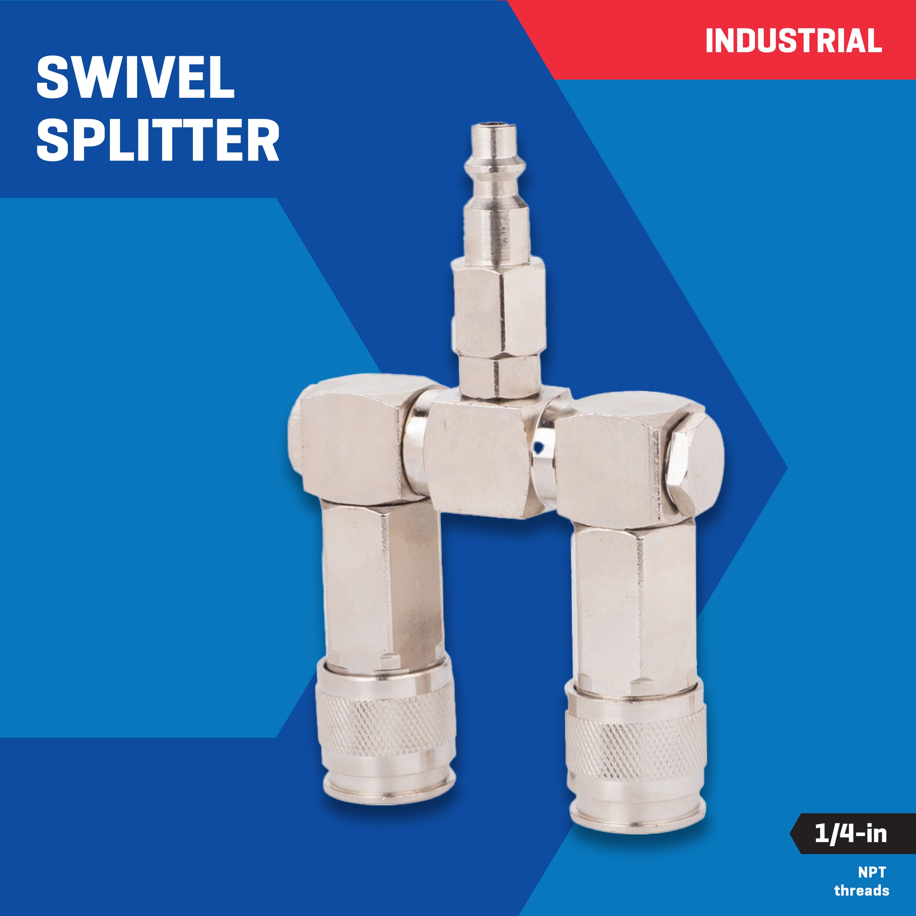 Divisor giratorio para manguera de aire industrial de 1/4 de pulgada Kobalt
