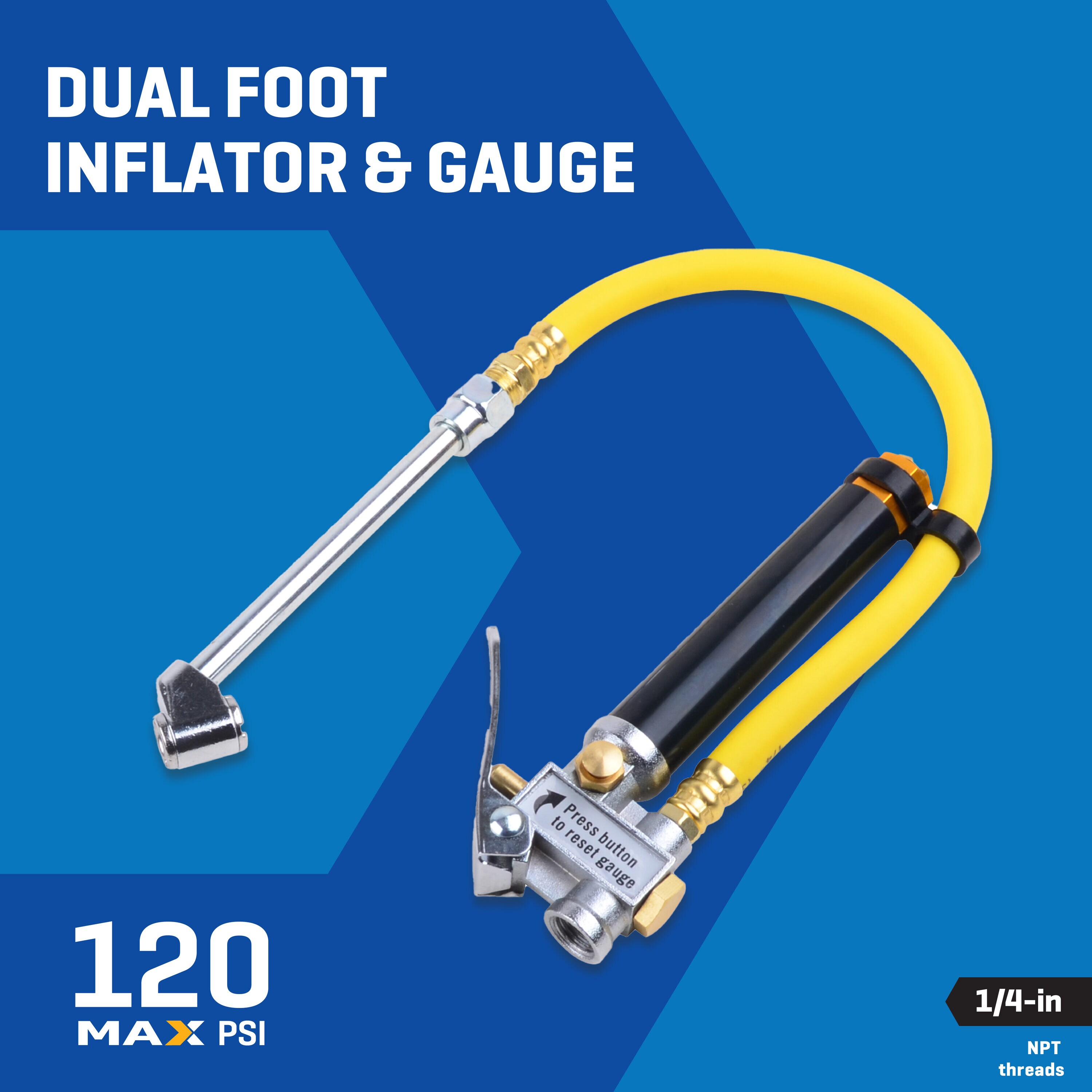 Inflador de doble pie y medidor Kobalt SGY-AIR194