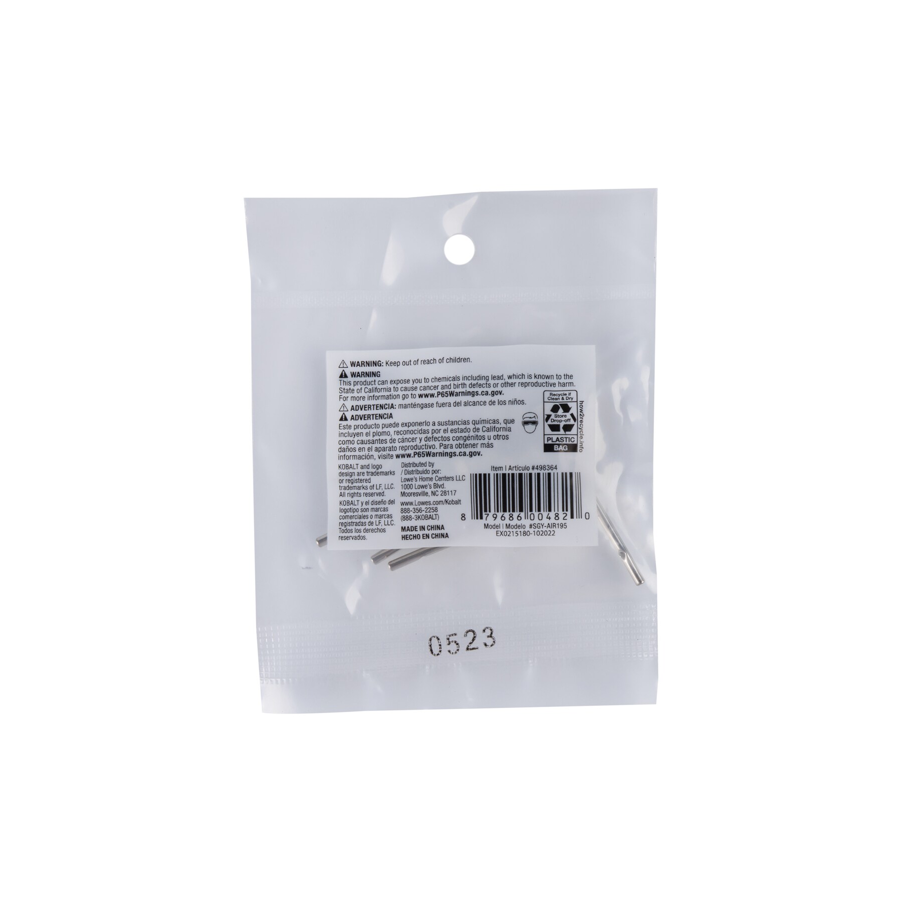 Agujas de inflado de 5 piezas Kobalt SGY-AIR195